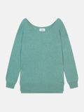 FARAUT pull col rond vert chiné 100% cachemire
