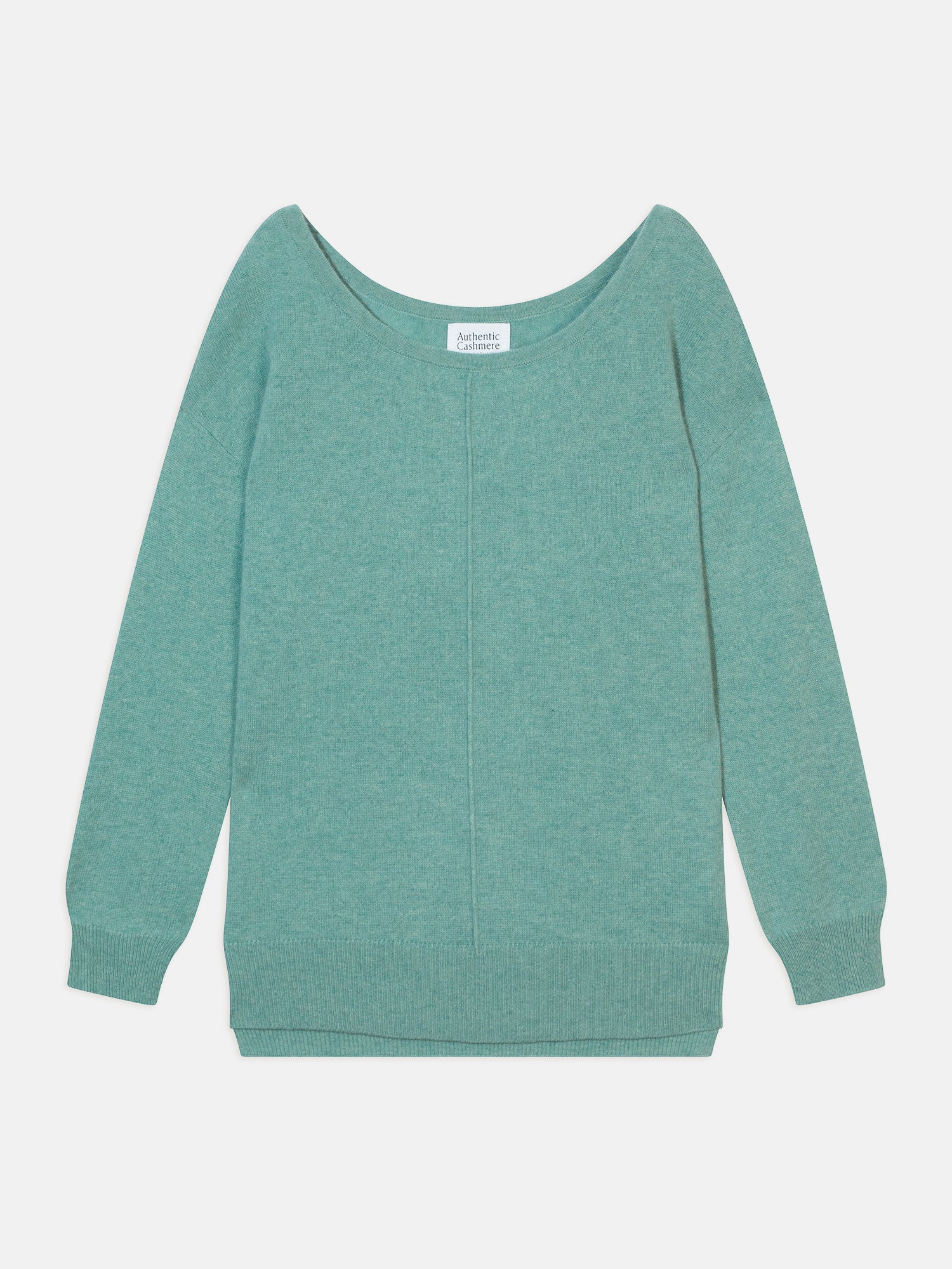 FARAUT pull col rond vert chiné 100% cachemire