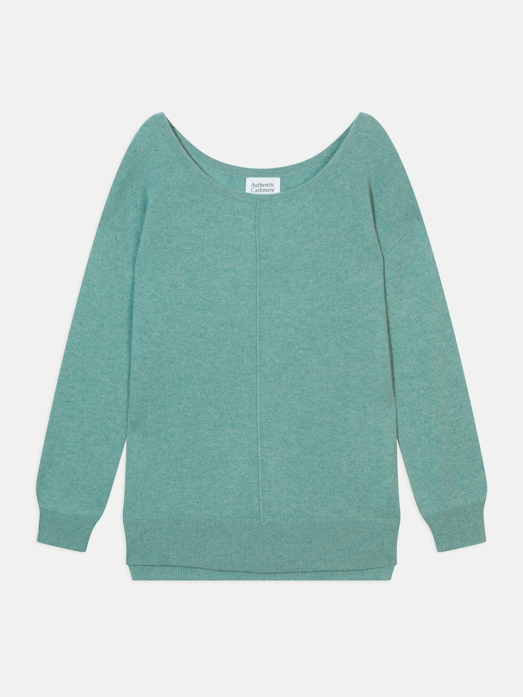 faraut pull col rond vert chiné 100% cachemire