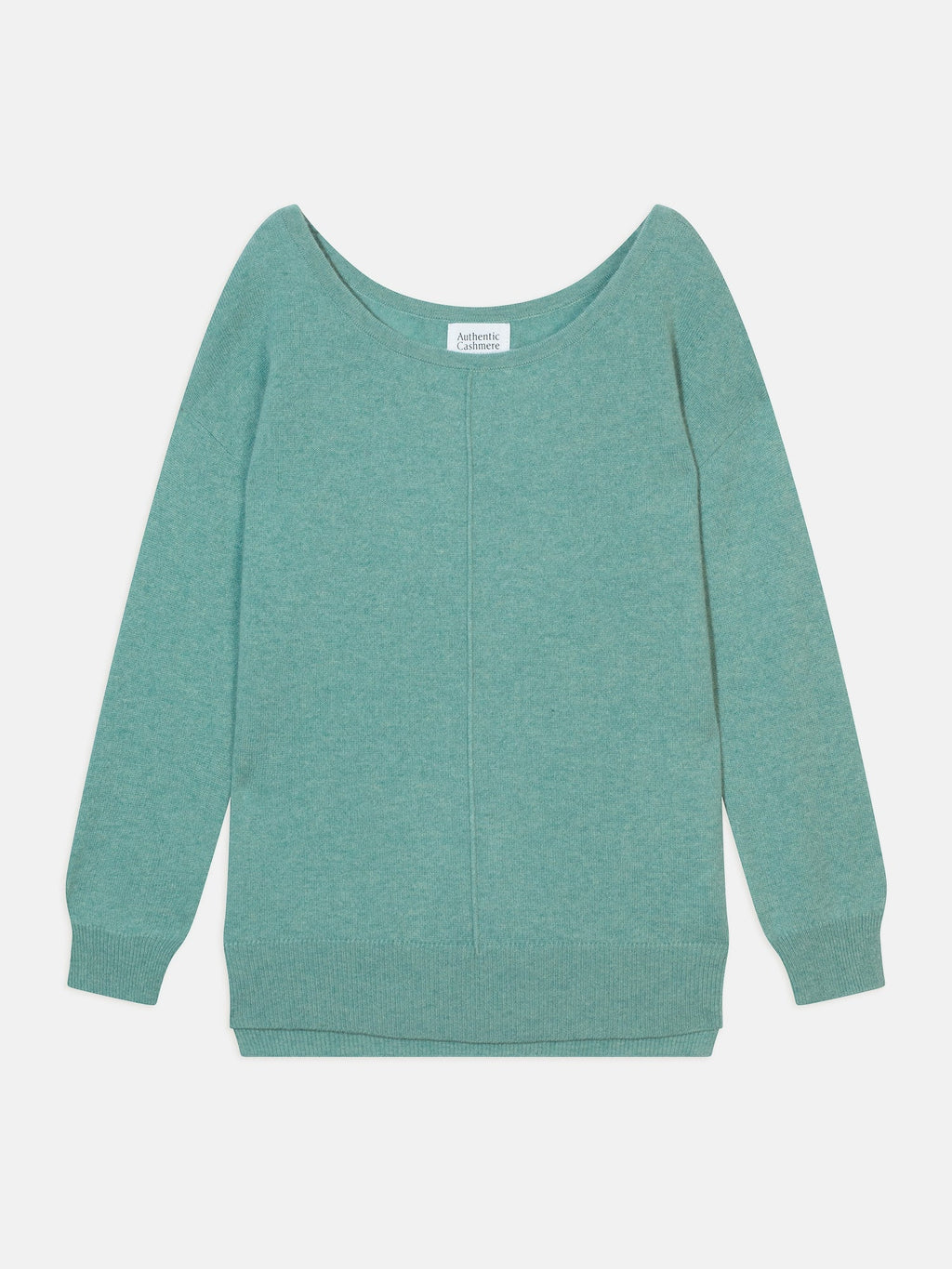 FARAUT pull col rond vert chiné 100% cachemire