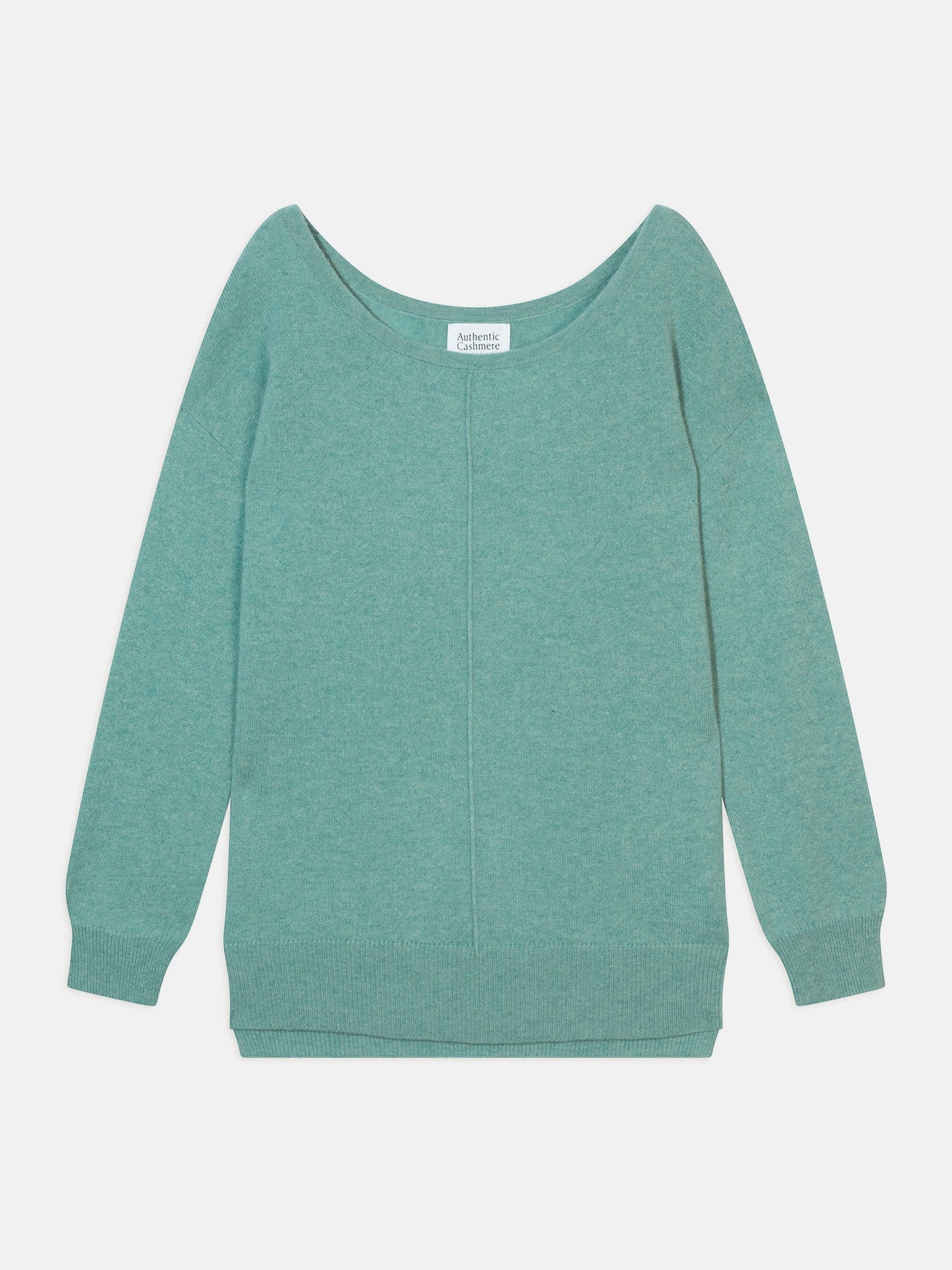 FARAUT pull col rond vert chiné 100% cachemire