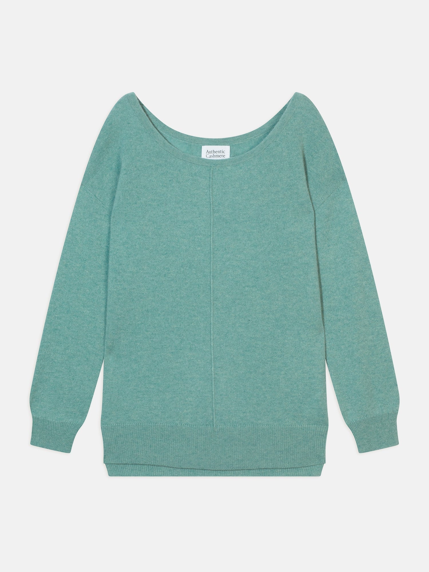 FARAUT pull col rond vert chiné 100% cachemire