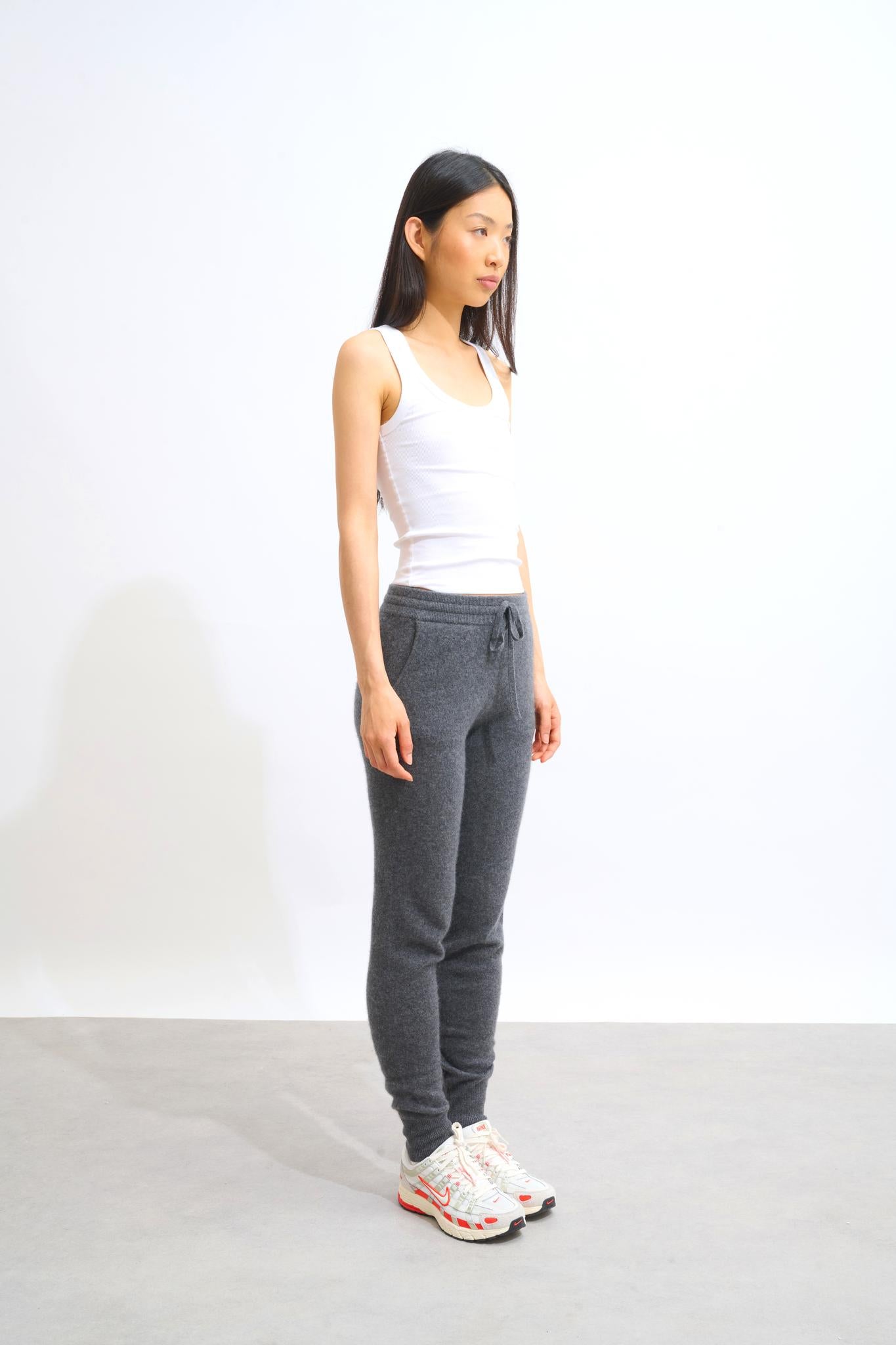 FERRAND Anthrazit meliert Jogginghose 100% Kaschmir