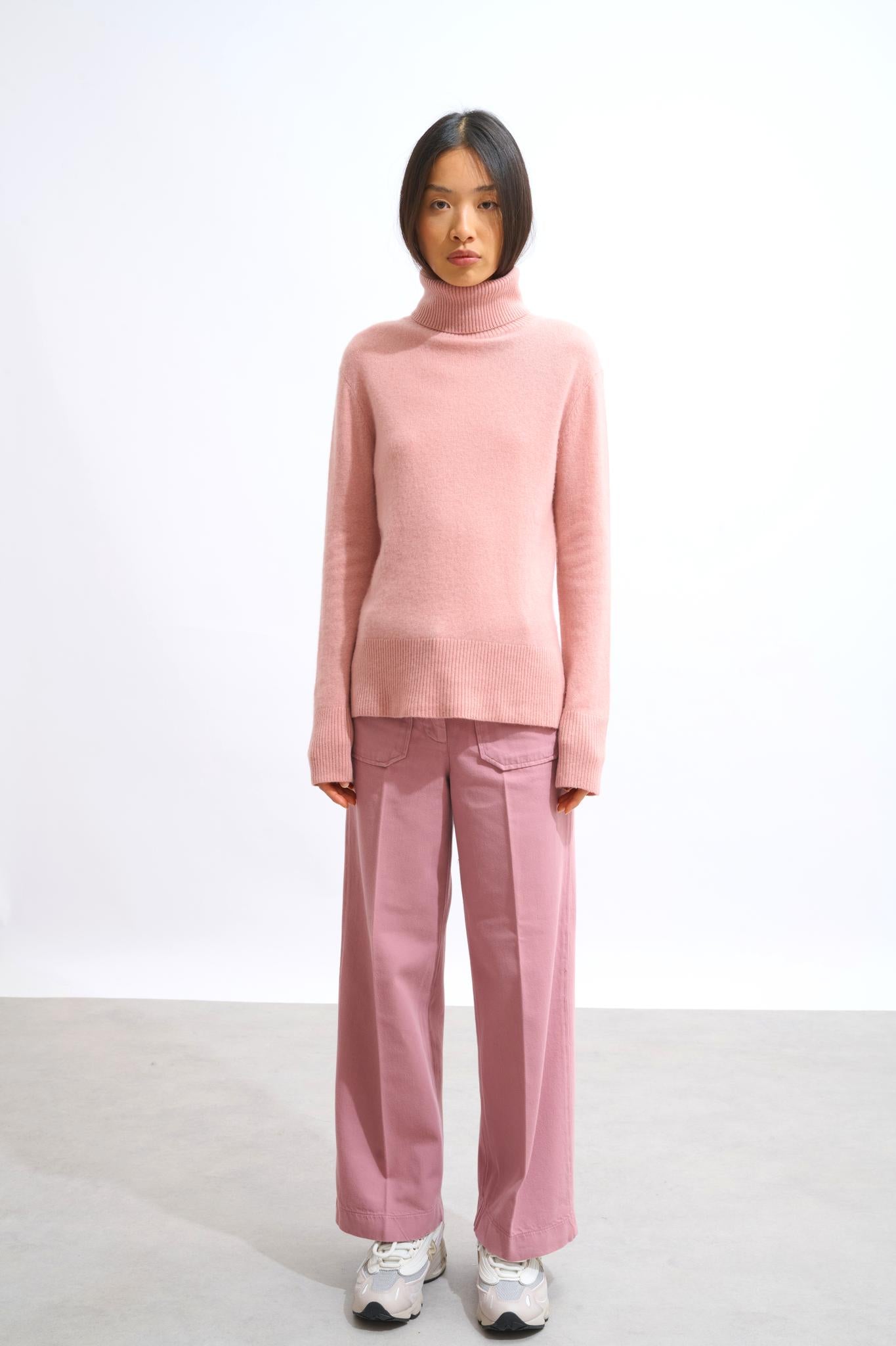 FORNET rosewood turtleneck sweater 100% cashmere