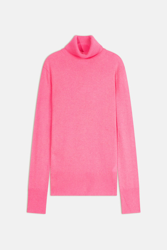 fornet pull col roulé bubblegum 100% cachemire