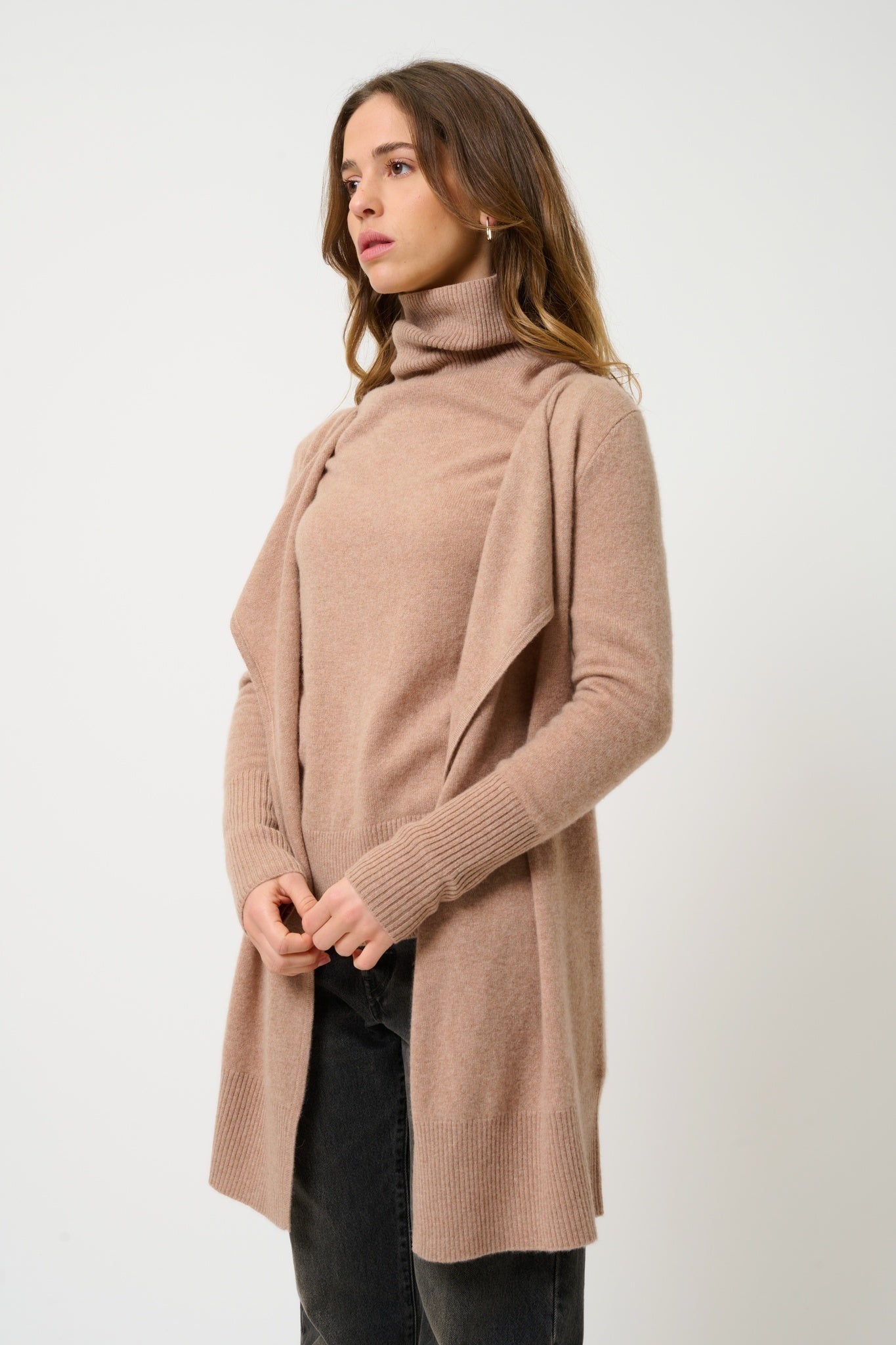 FORNET turtleneck sweater camel mottled 100% cashmere