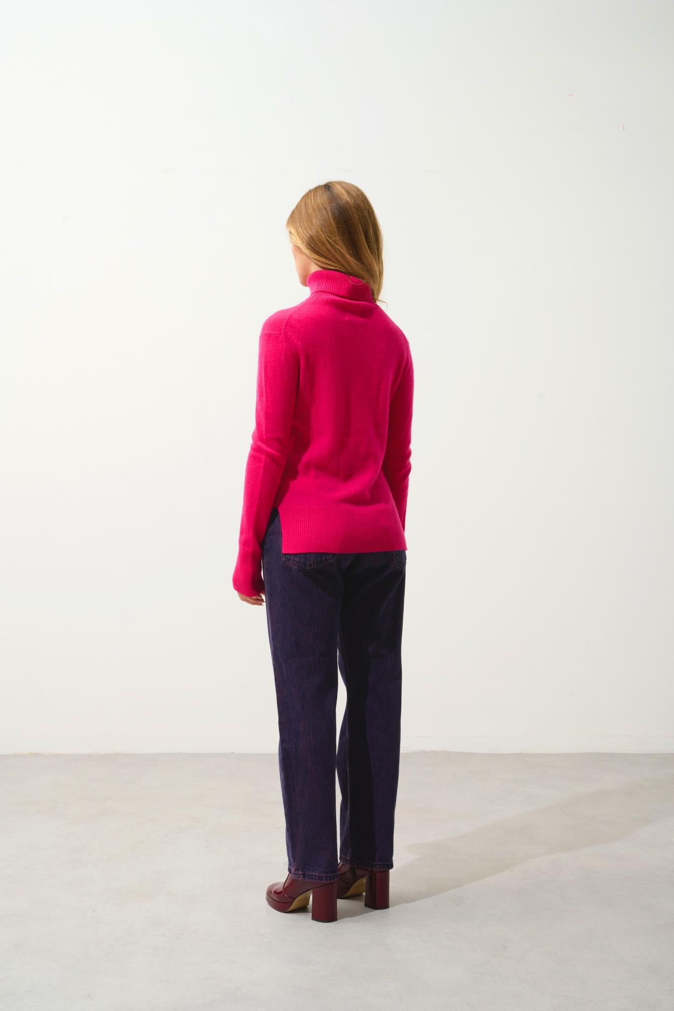 FORNET Rollkragenpullover fuchsia 100% Kaschmir