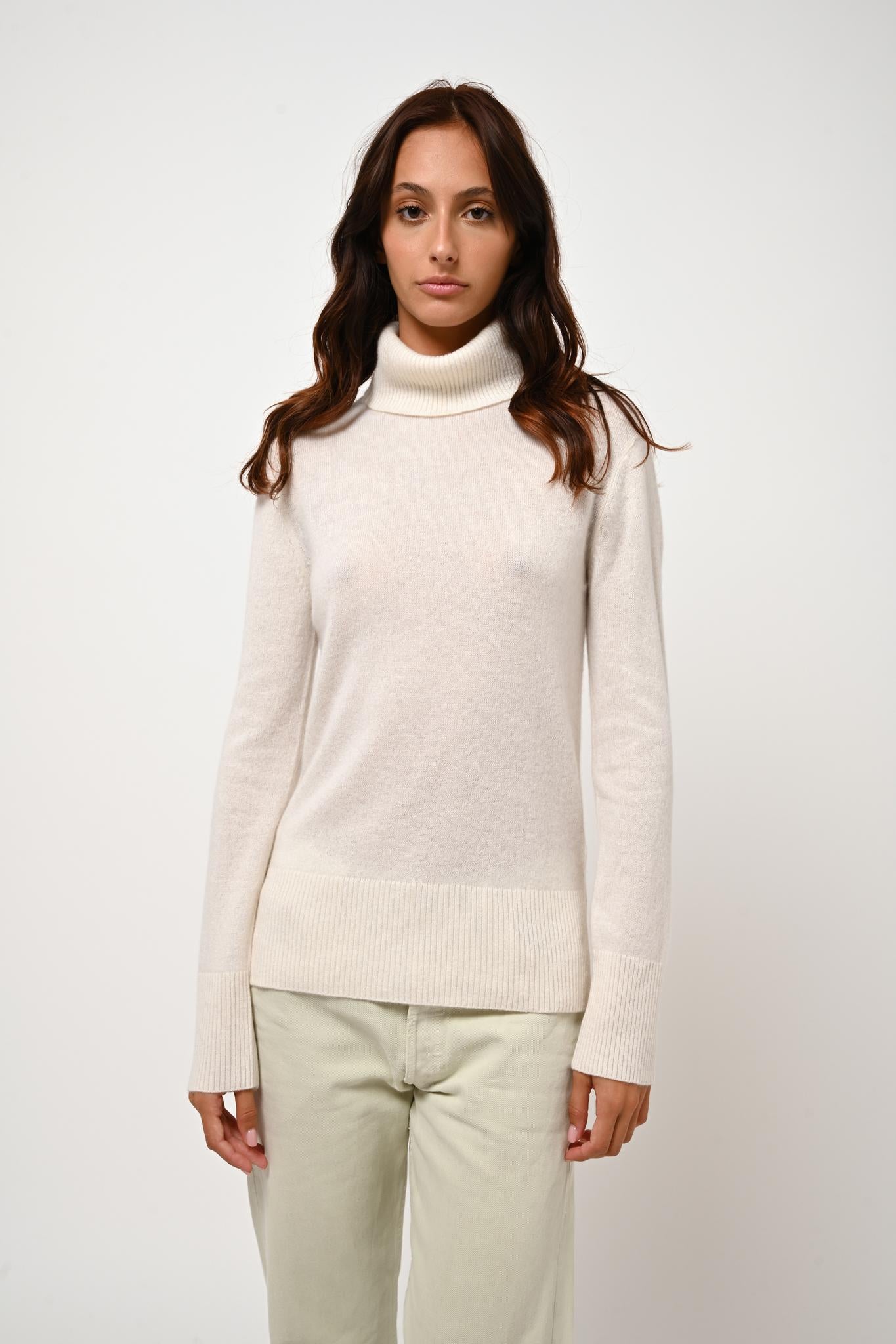 FORNET pull col roulé neige 100% cachemire