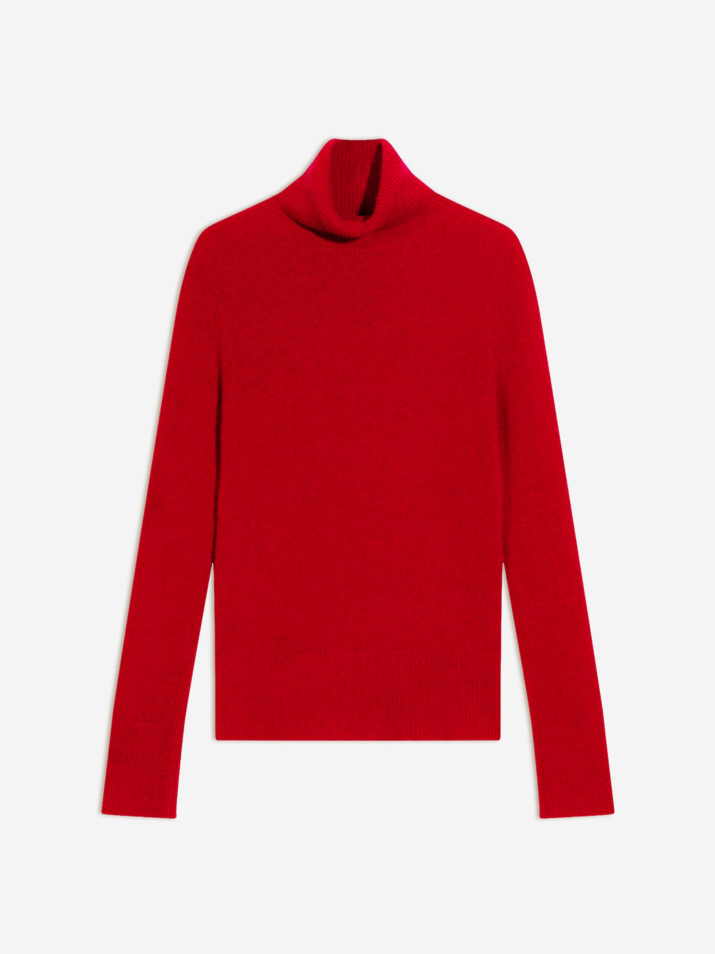 FORNET pull col roulé rouge 100% cachemire