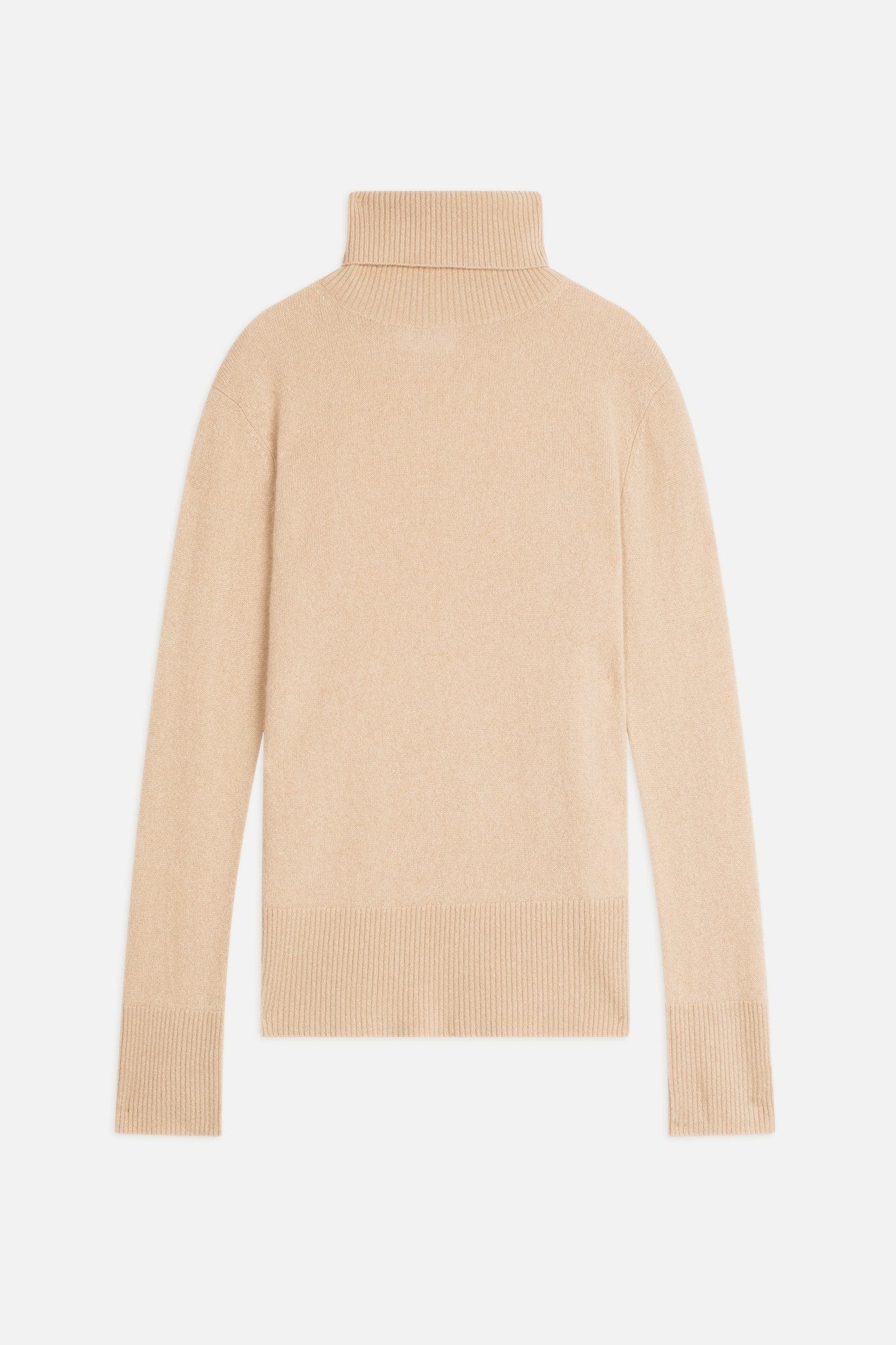 fornet pull col roulé sable 100% cachemire