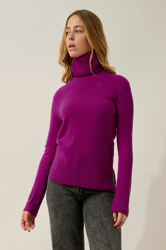 FORNET Rollkragenpullover violett 100% Kaschmir