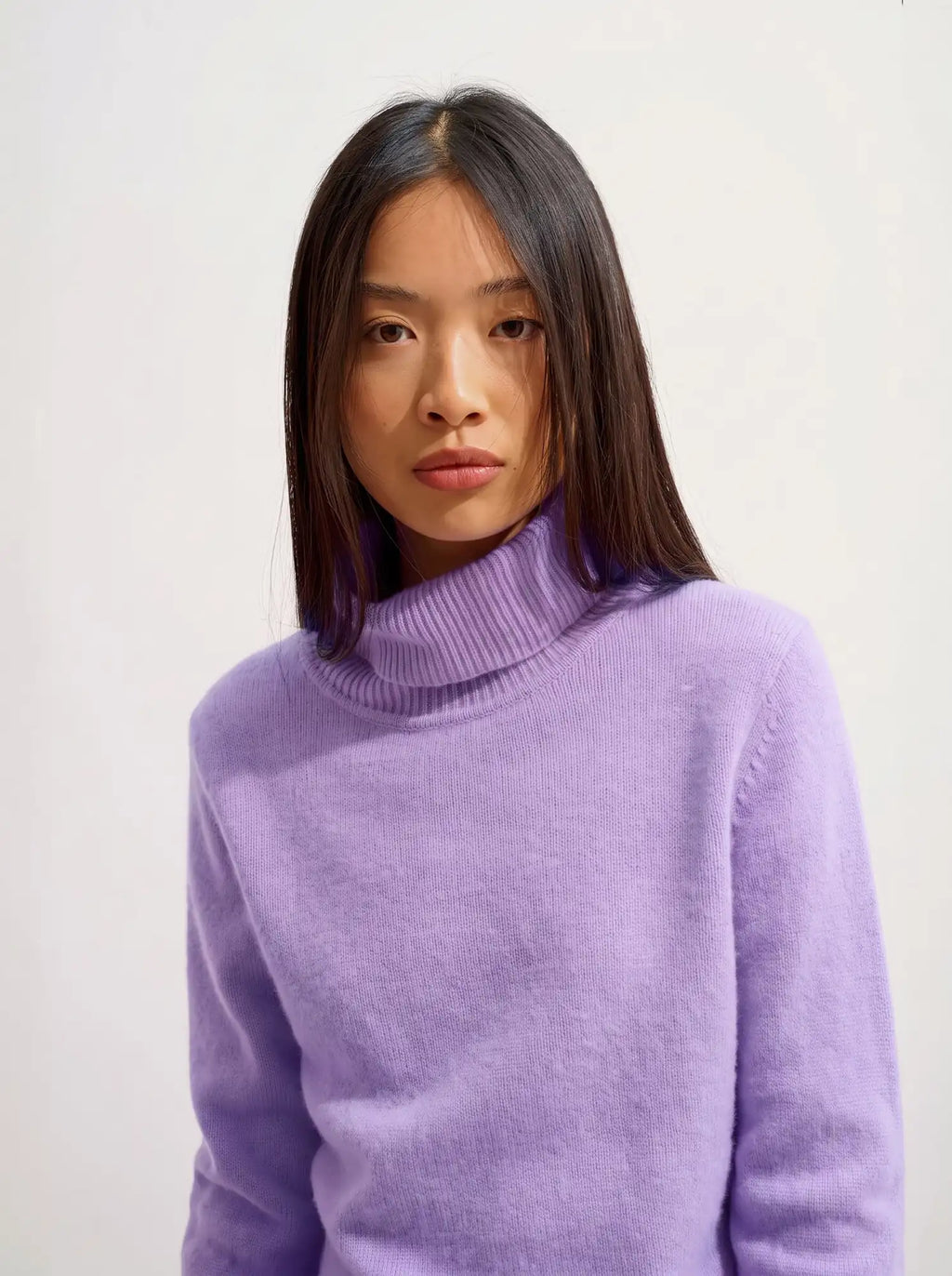 TED Pull Col Roulé 4 Fils Mauve