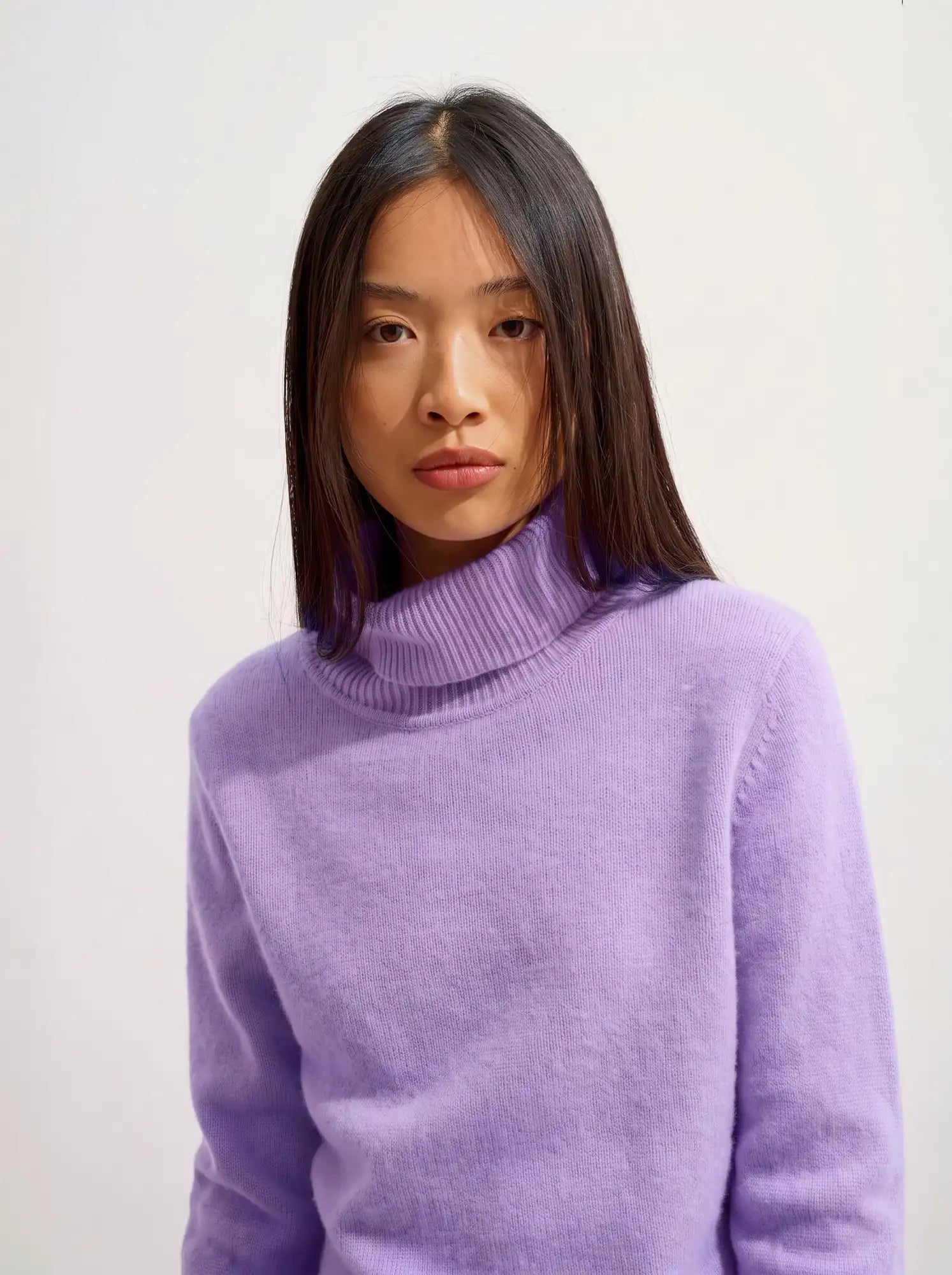 TED Pull Col Roulé 4 Fils Mauve