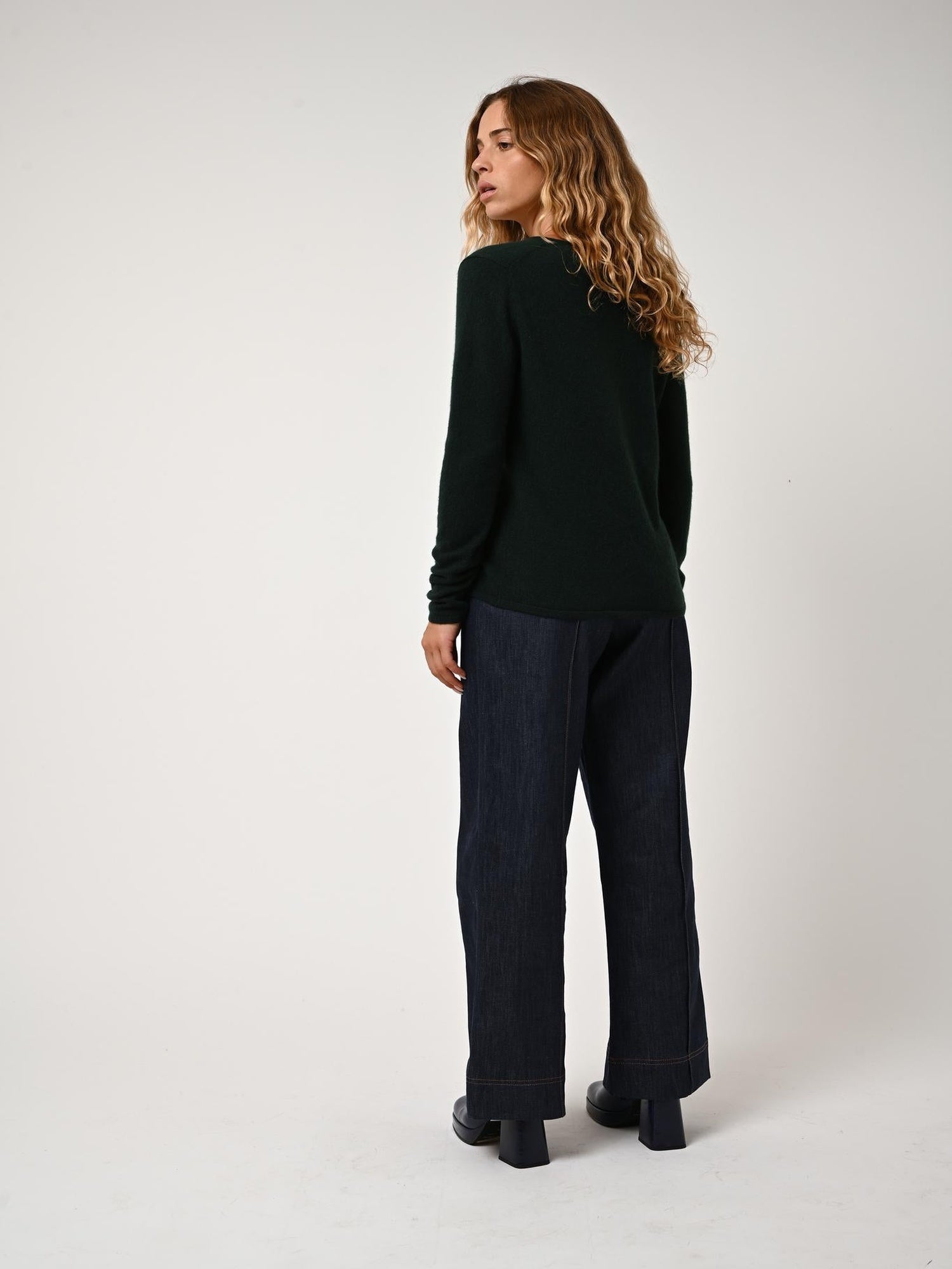 GALISE v-neck sweater cypress 100% cashmere