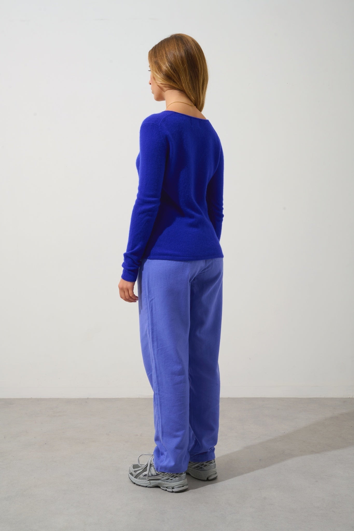 GALISE Pullover mit V-Ausschnitt Indigo 100% Kaschmir