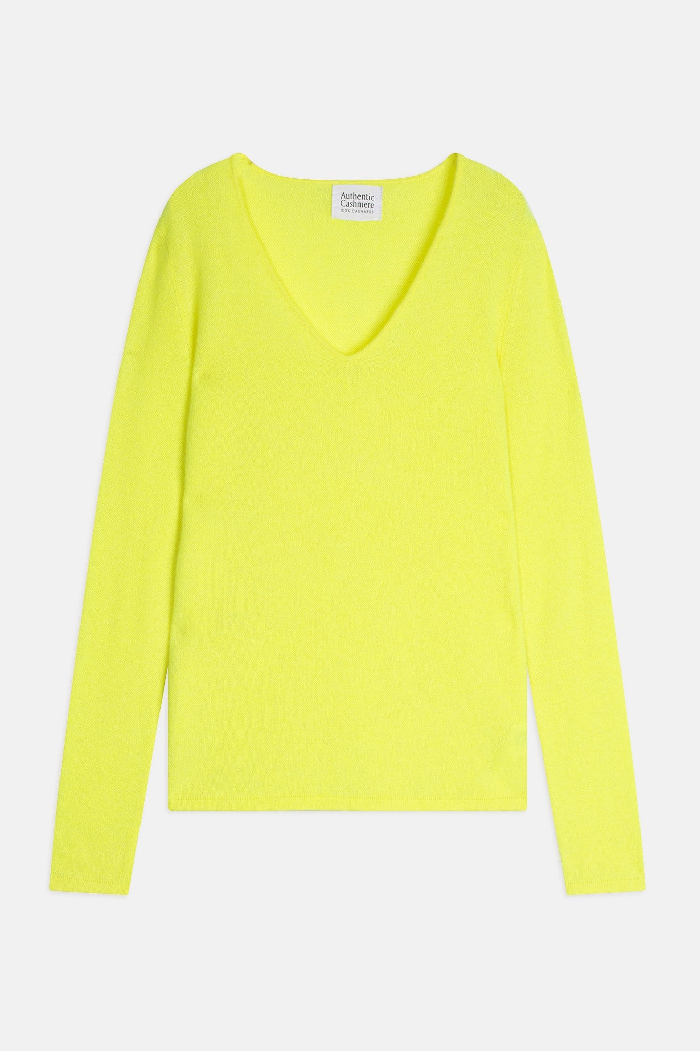 galise pull col v jaune fluo 100% cachemire