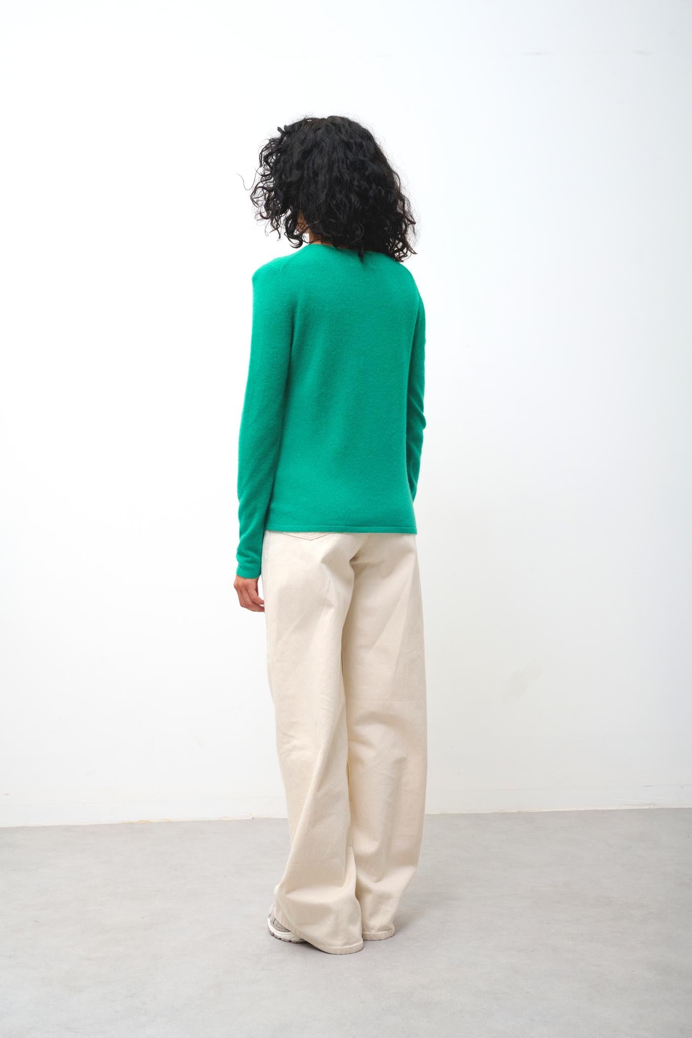 GALISE v-neck sweater mint 100% cashmere