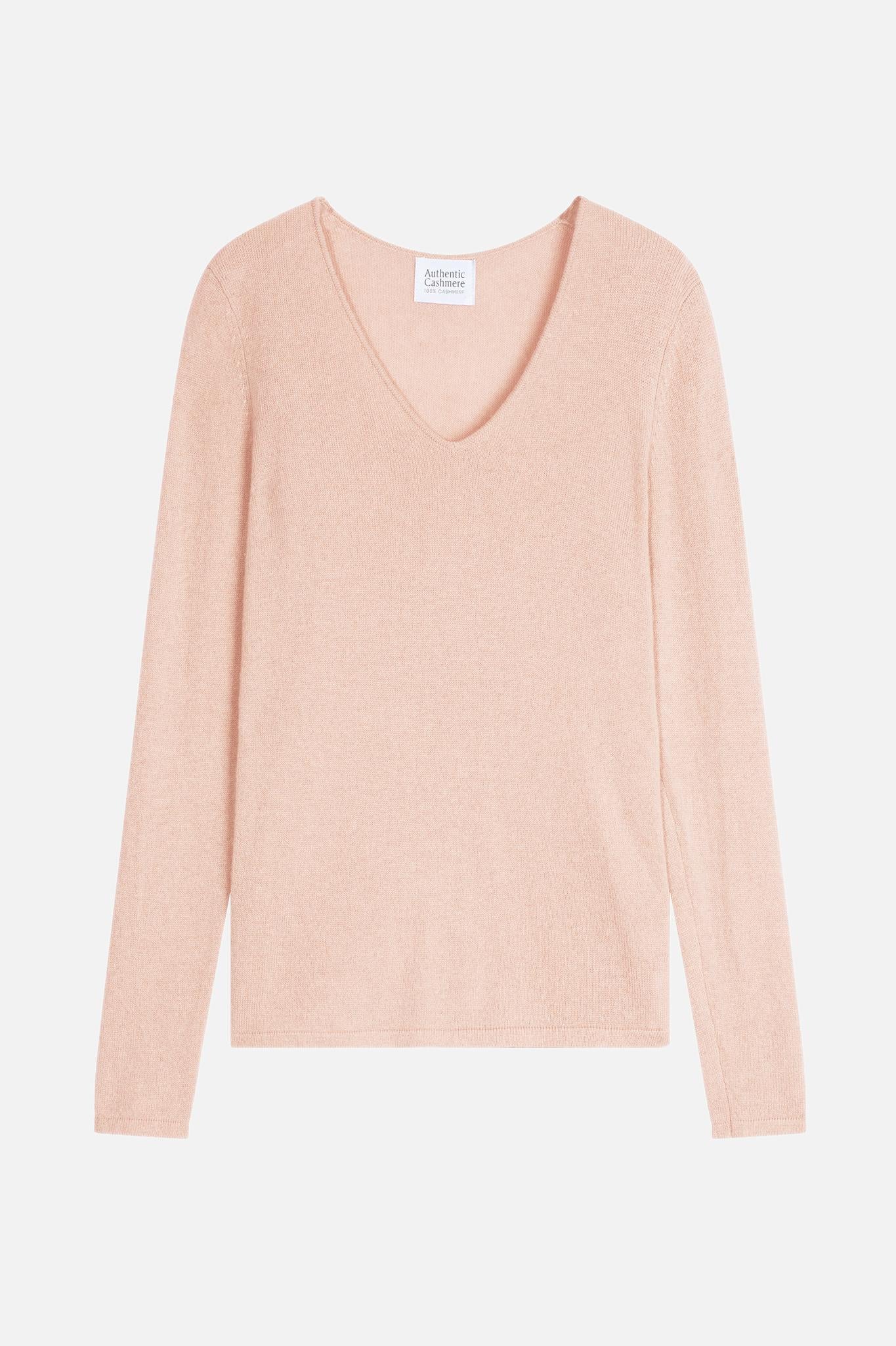 GALISE pull col v nude 100% cachemire