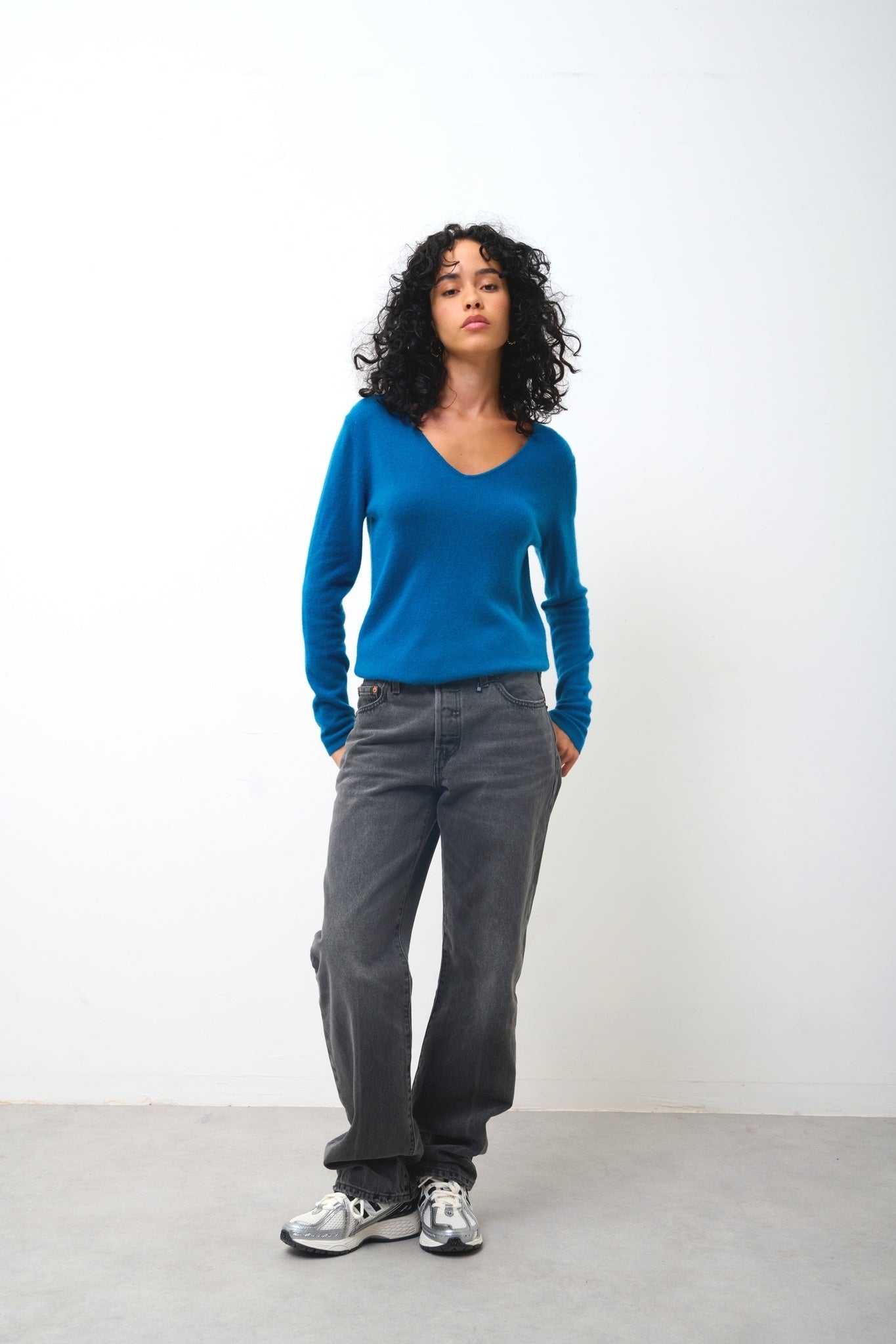 GALISE pull col v paon 100% cachemire