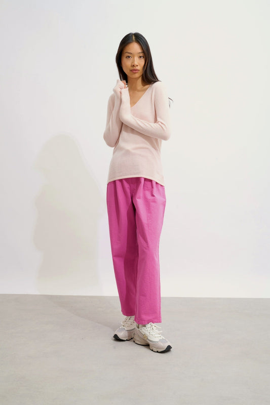 GALISE pull col v poudre 100% cachemire