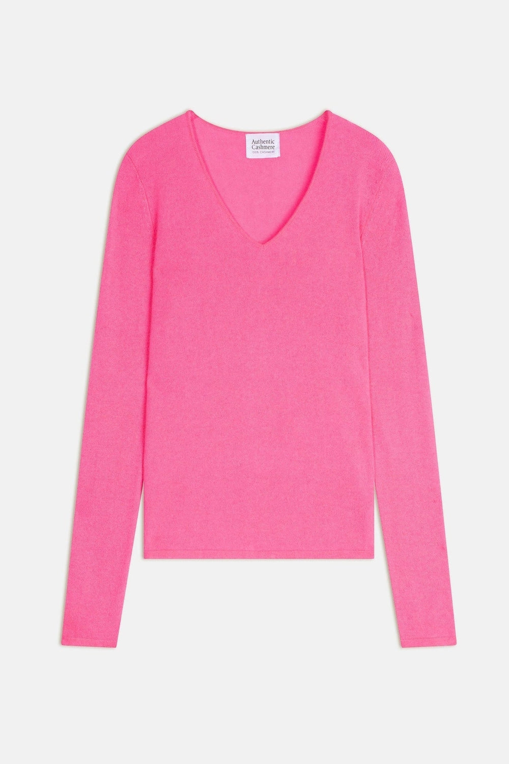 galise pull col v rose fluo 100% cachemire