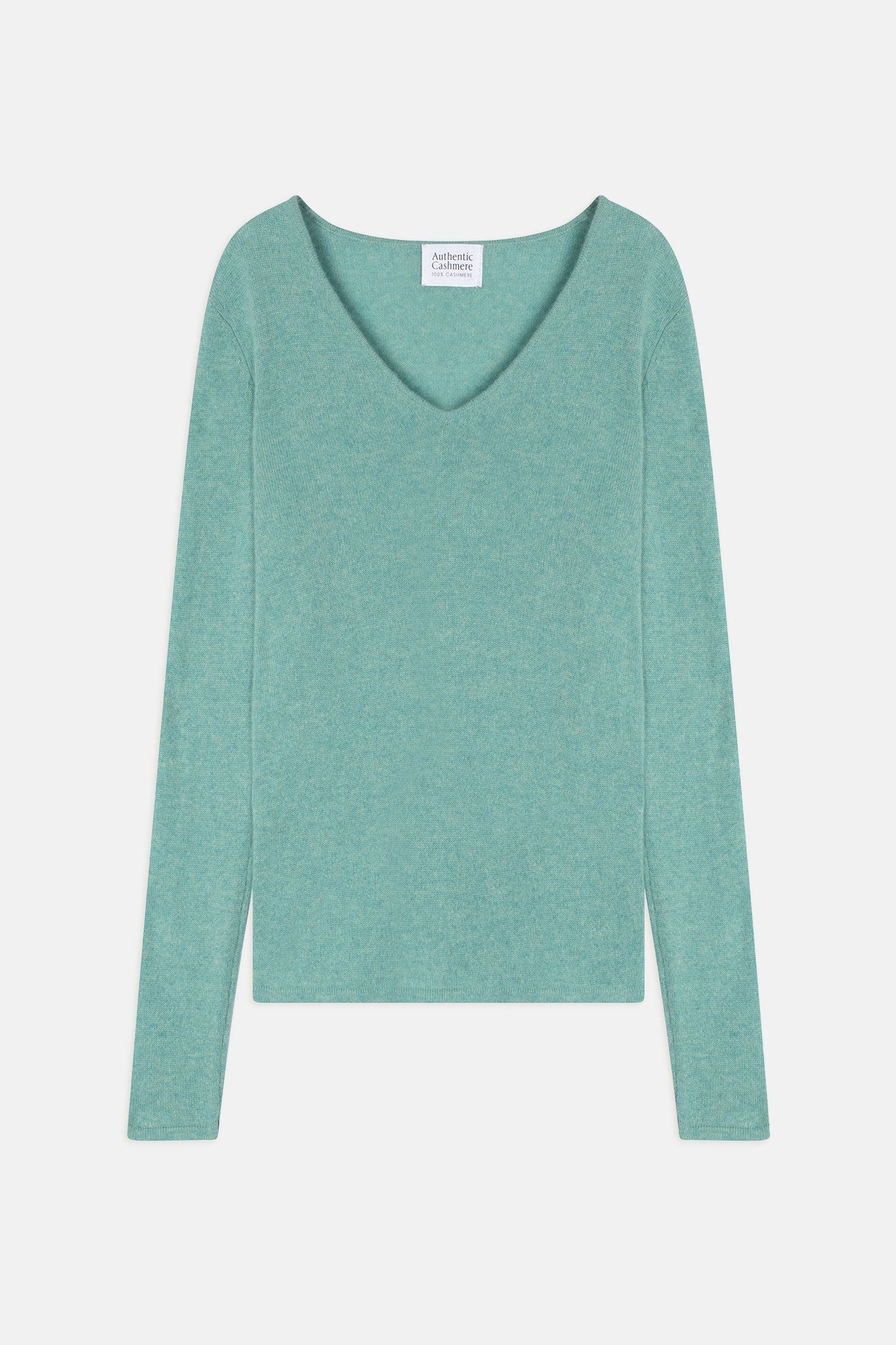 galise pull col v vert chiné 100% cachemire