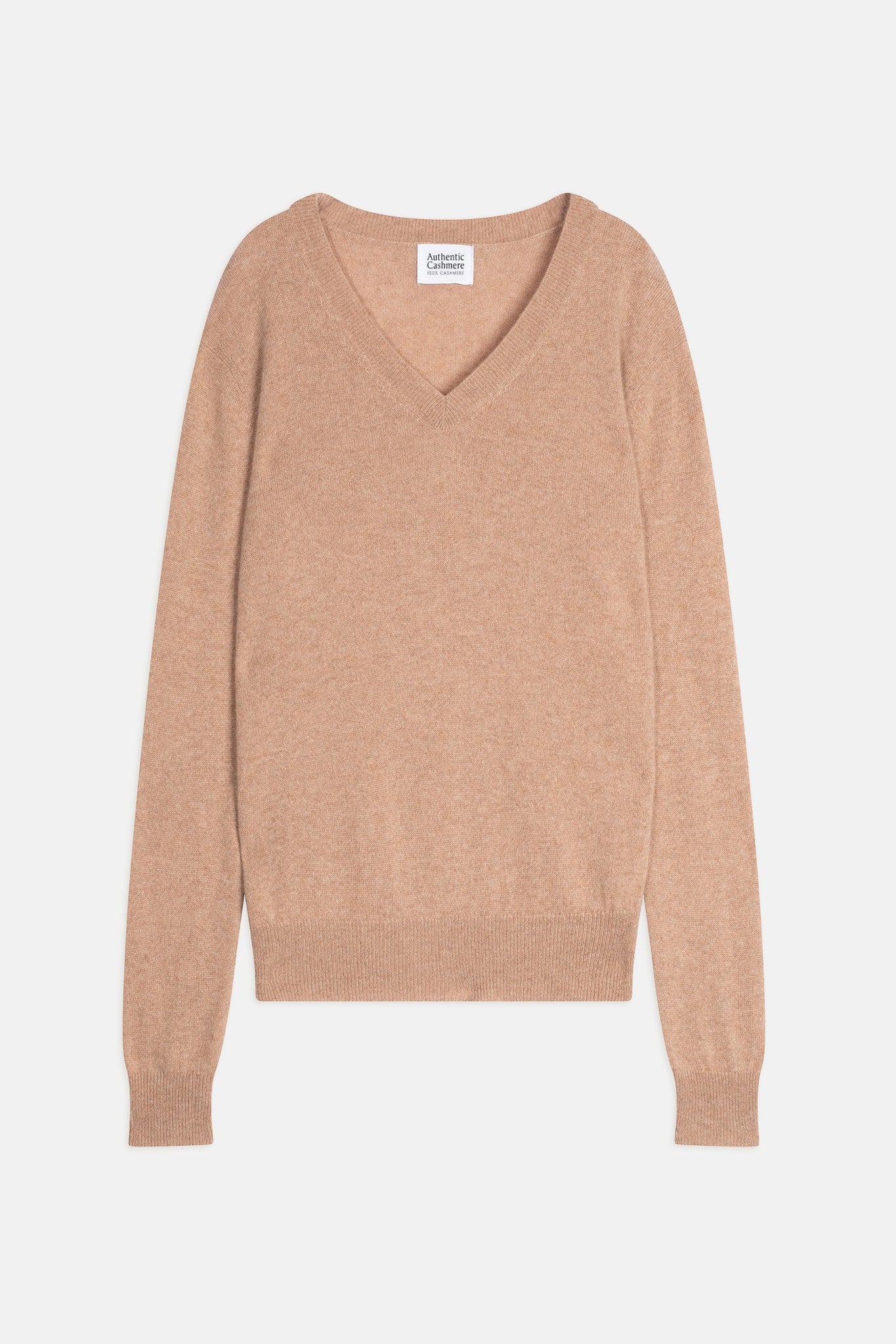 gardoria pull col v camel chiné 100% cachemire