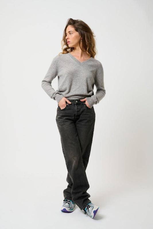 GARDORIA cloudy v-neck sweater 100% cashmere