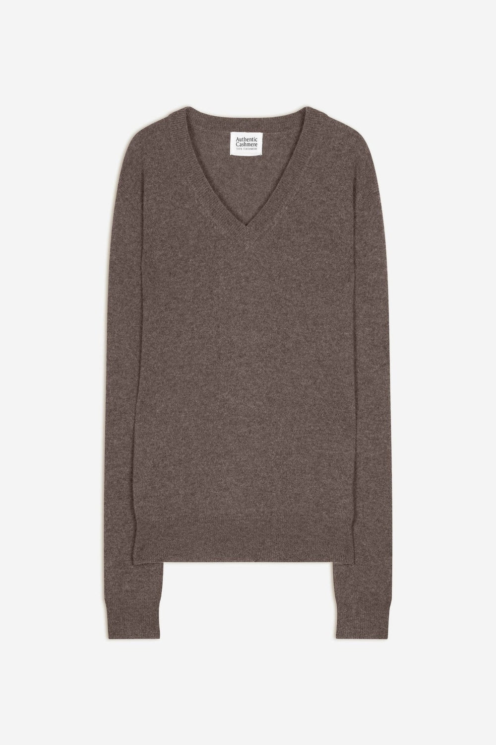 gardoria pull col v taupe chiné 100% cachemire