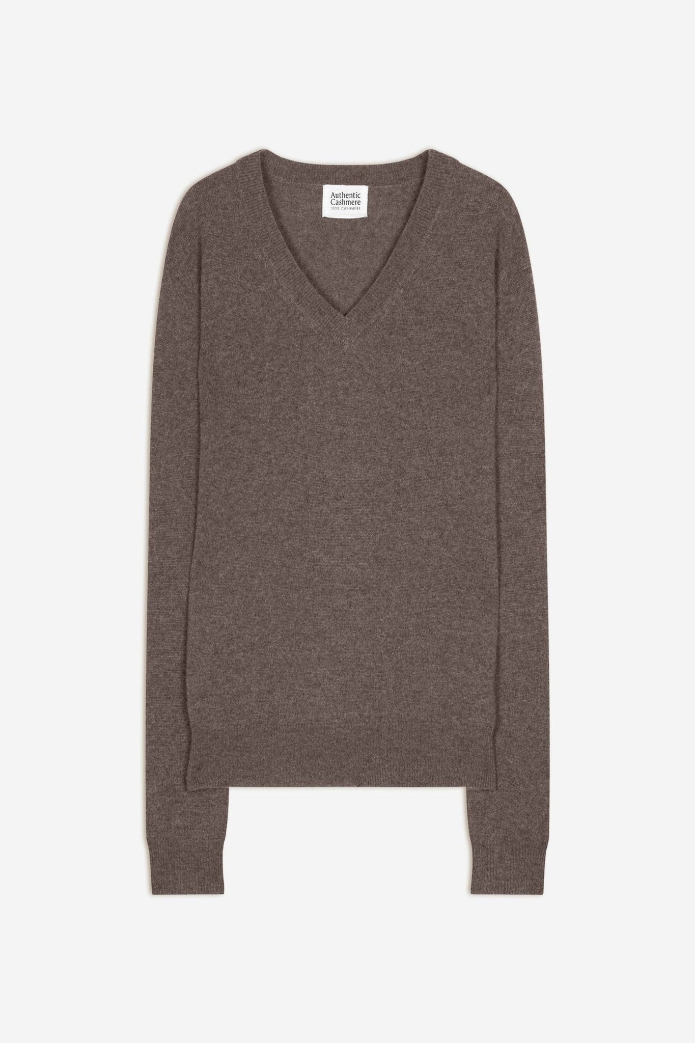 gardoria pull col v taupe chiné 100% cachemire