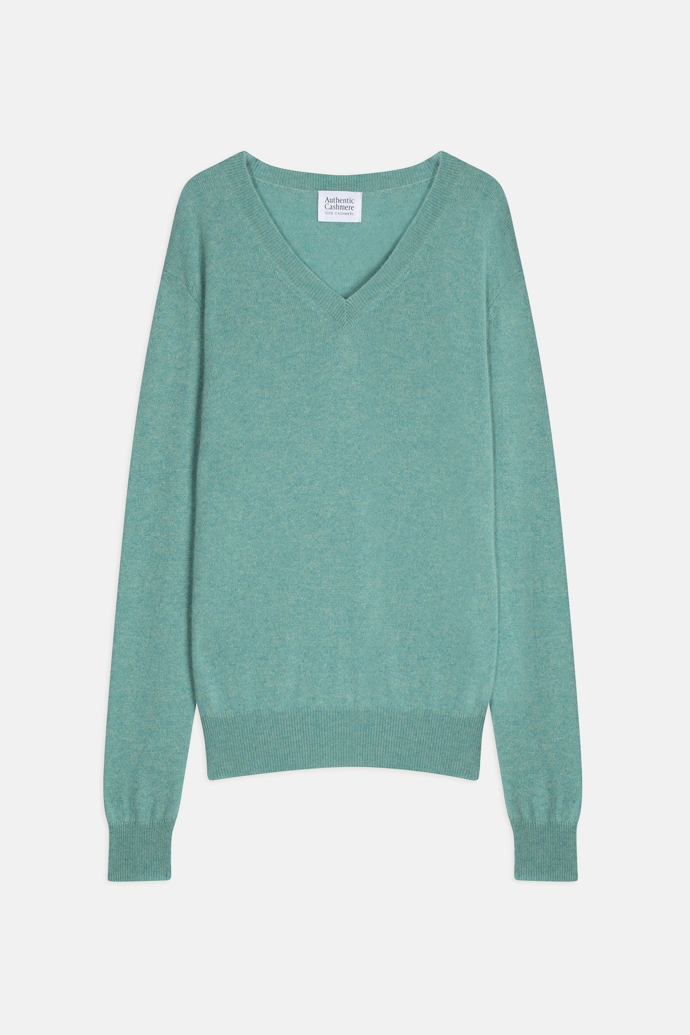 gardoria pull col v vert chiné 100% cachemire