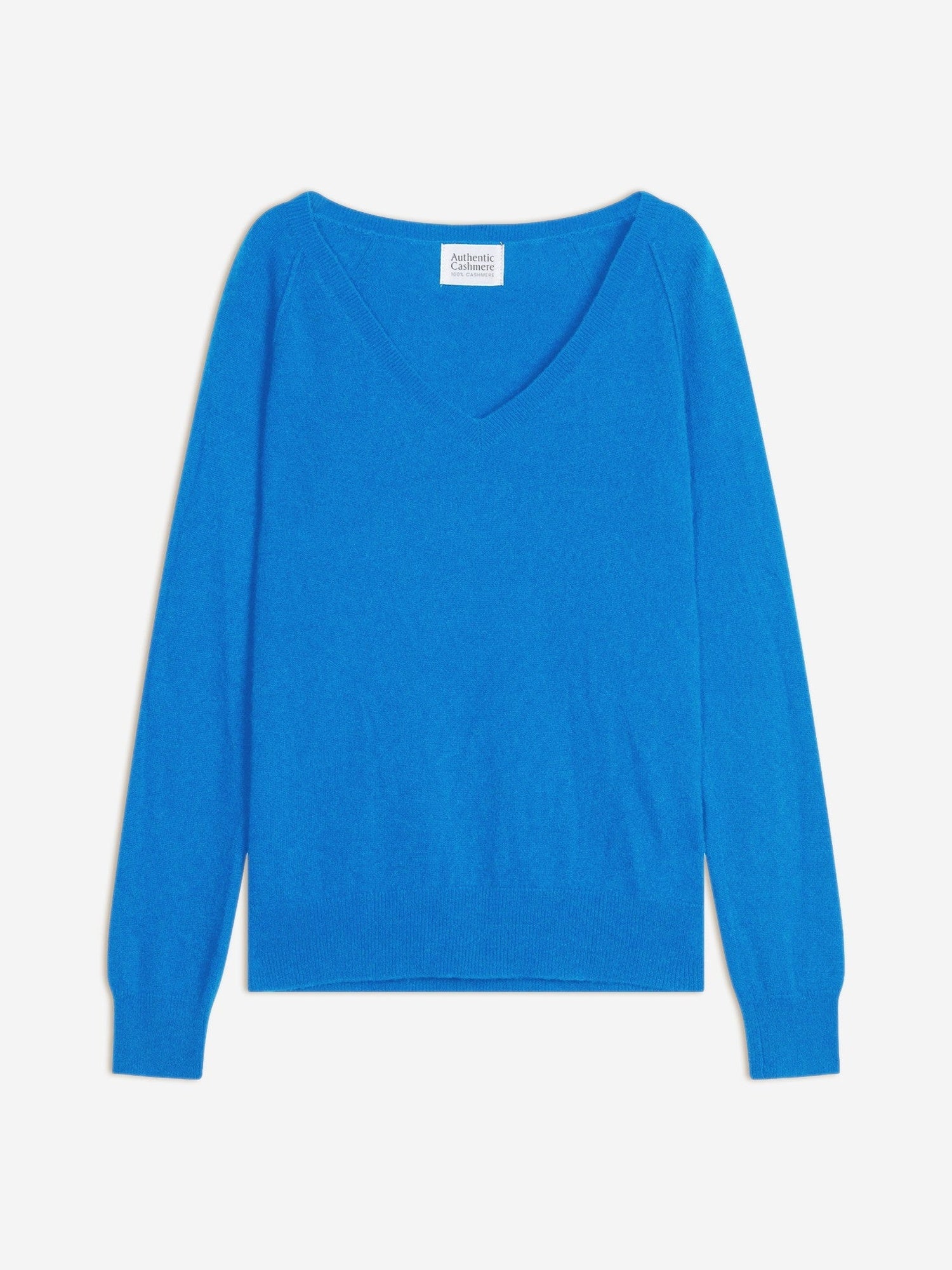giusalet pull col v bleu celeste 100% cachemire