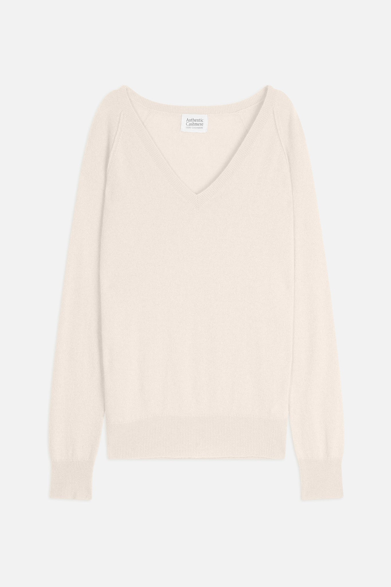 giusalet pull col v ivoire 100% cachemire