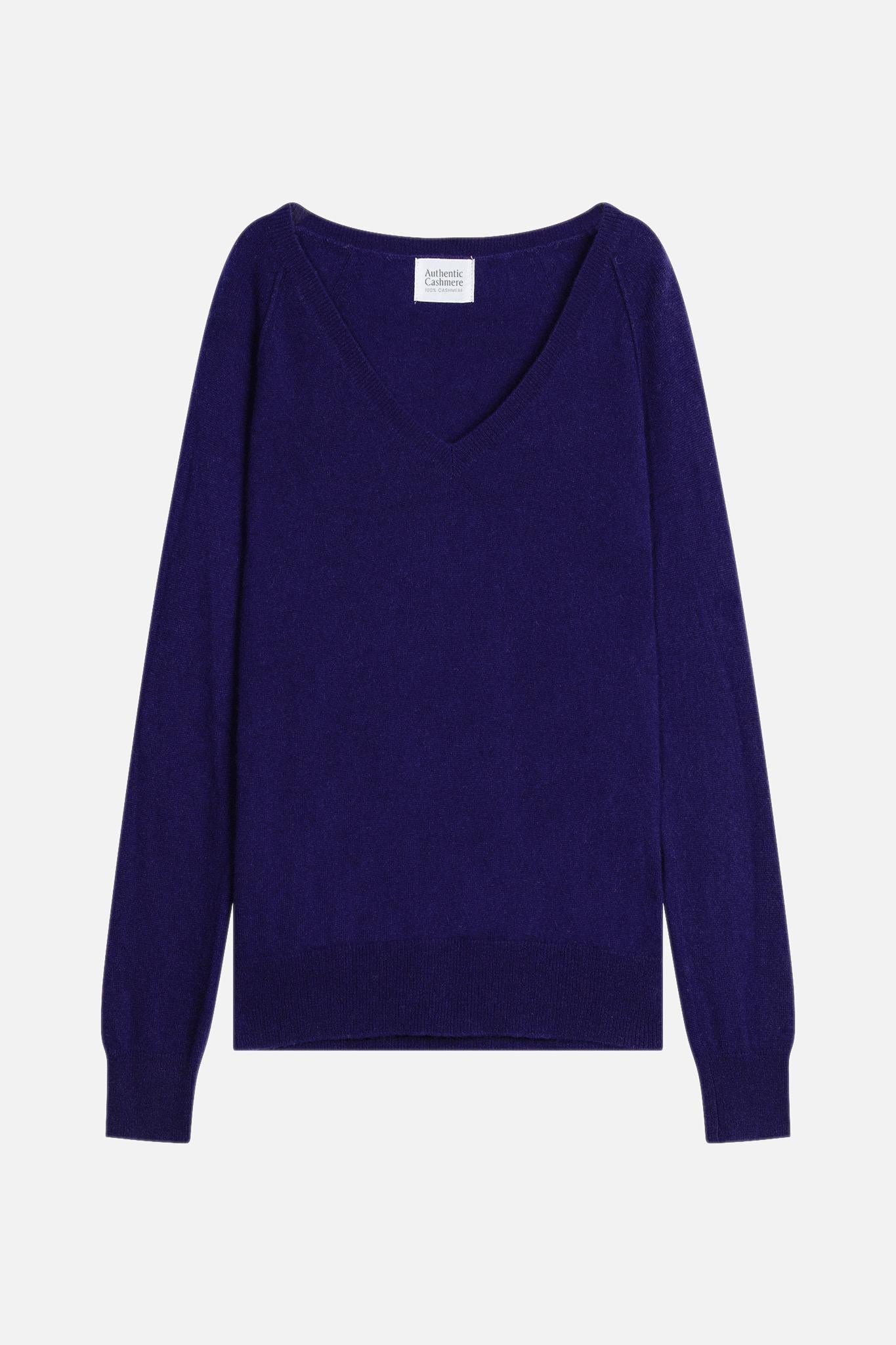 GIUSALET v-neck sweater purple 100% cashmere