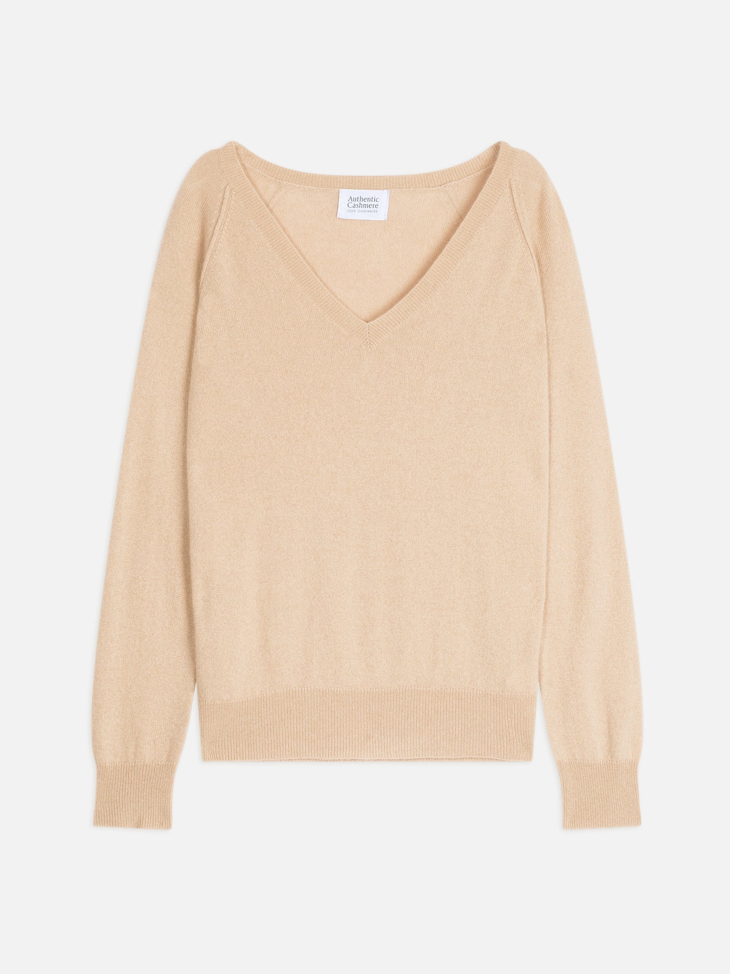 GIUSALET pull col v sable 100% cachemire