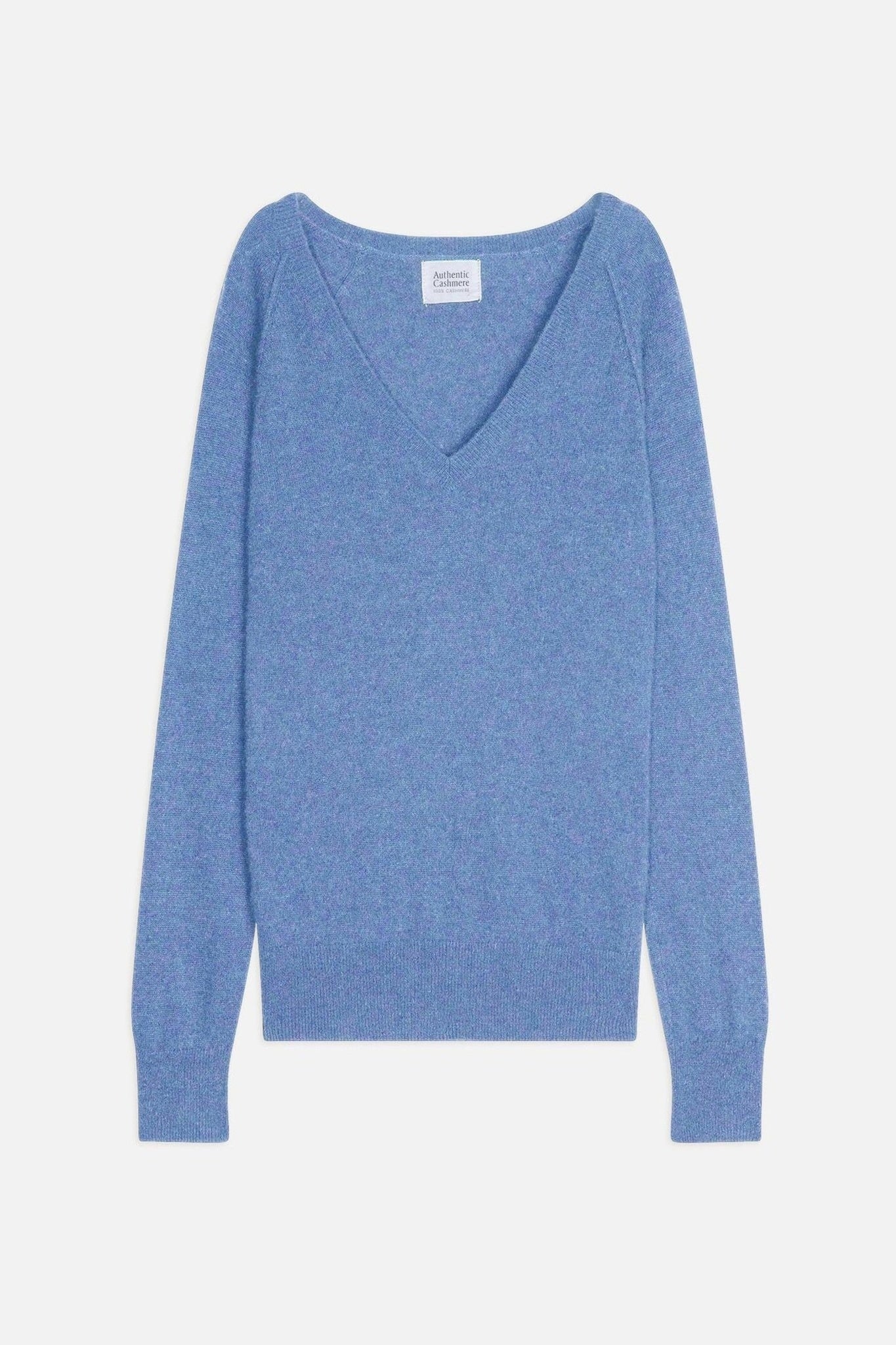 giusalet pull col v sky 100% cachemire