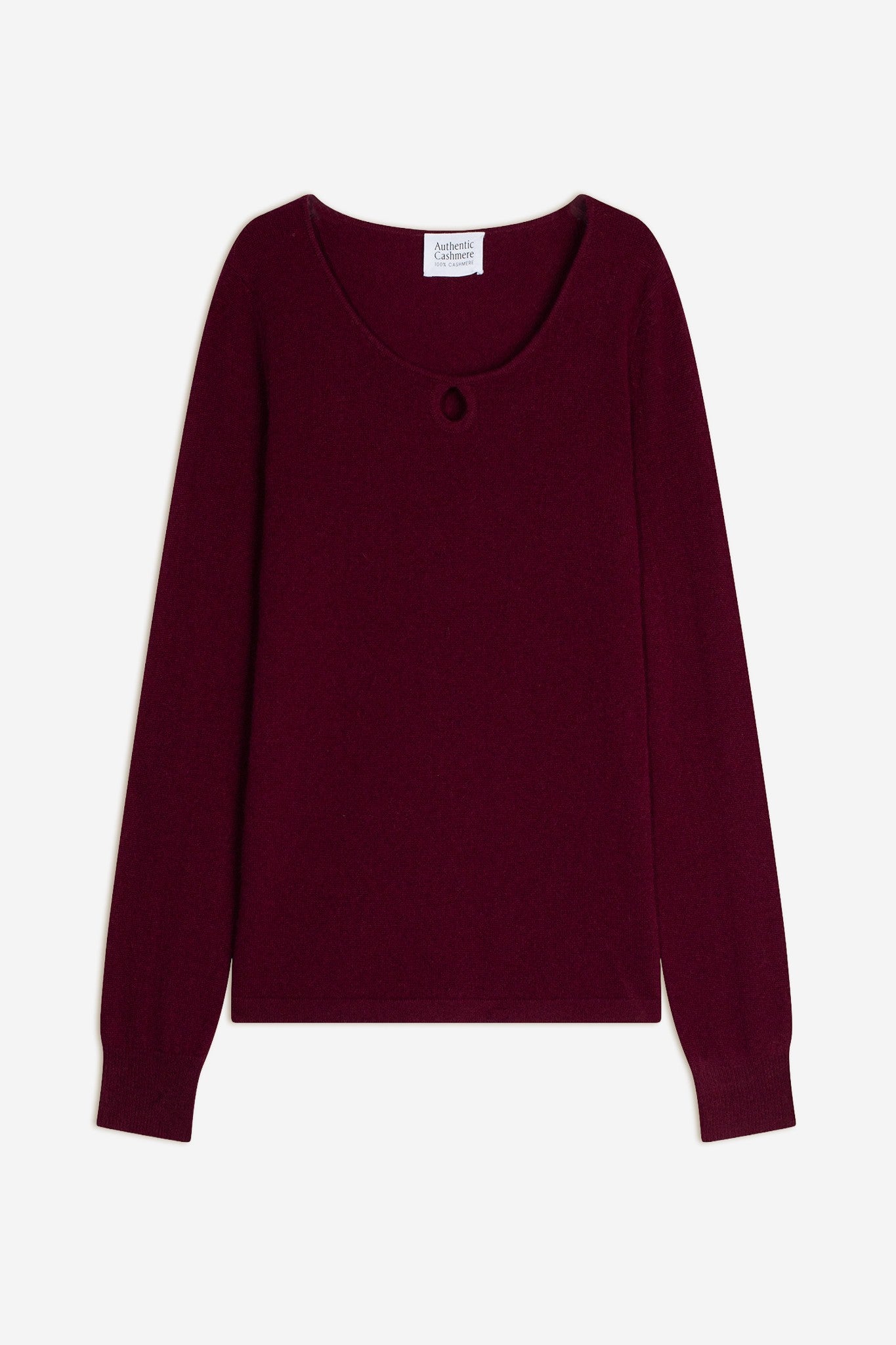 glyder pull col bateau goutte devant bordeaux 100% cachemire