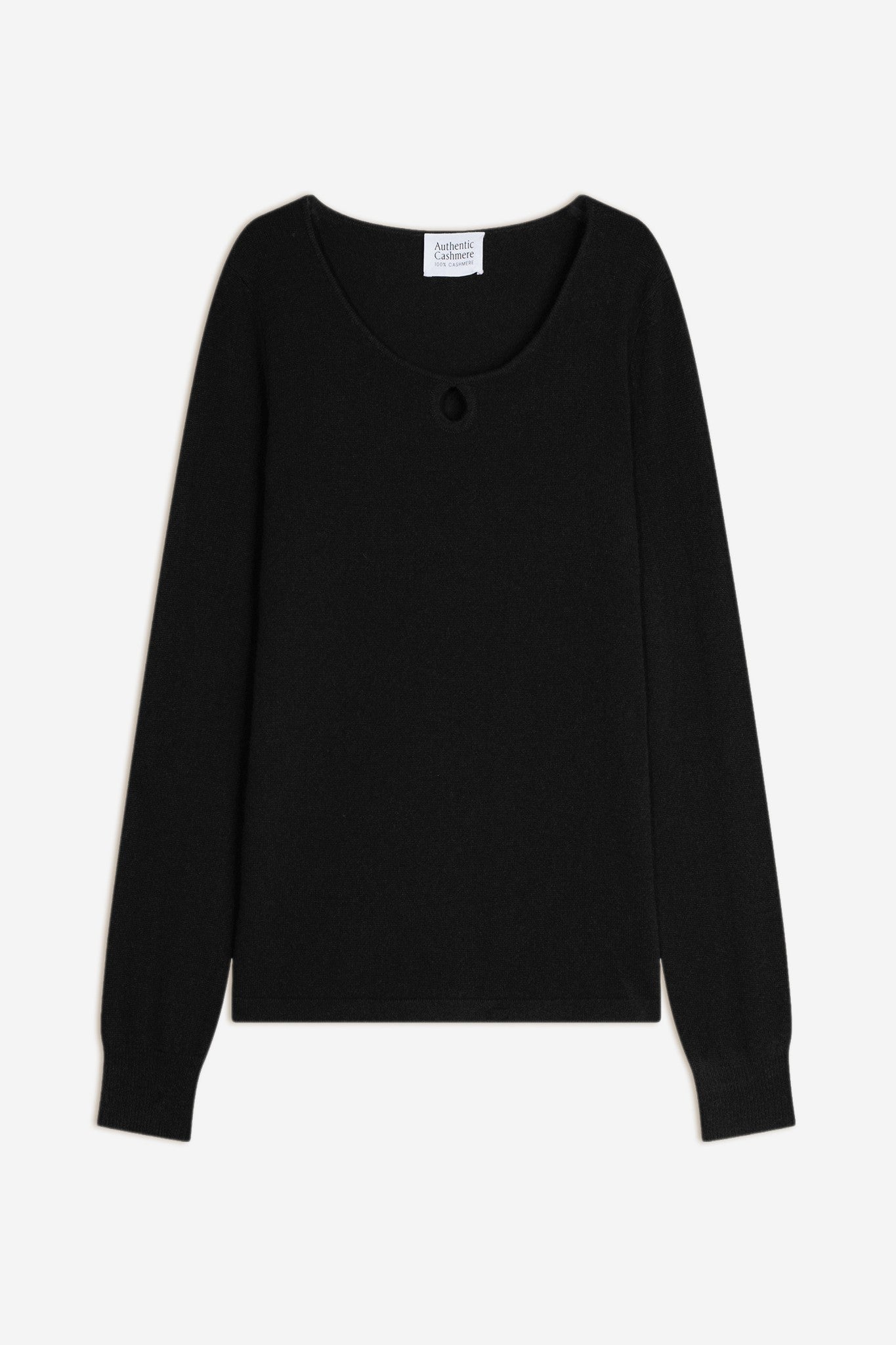 glyder pull col bateau goutte devant noir 100% cachemire