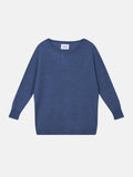 GOLÉON pull chauve souris bleu denim 100% cachemire