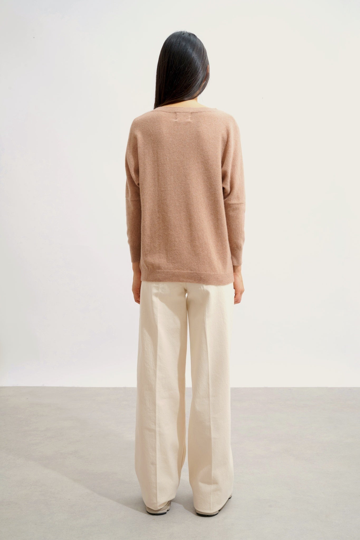 GOLÉON Fledermauspullover camel meliert 100% Kaschmir