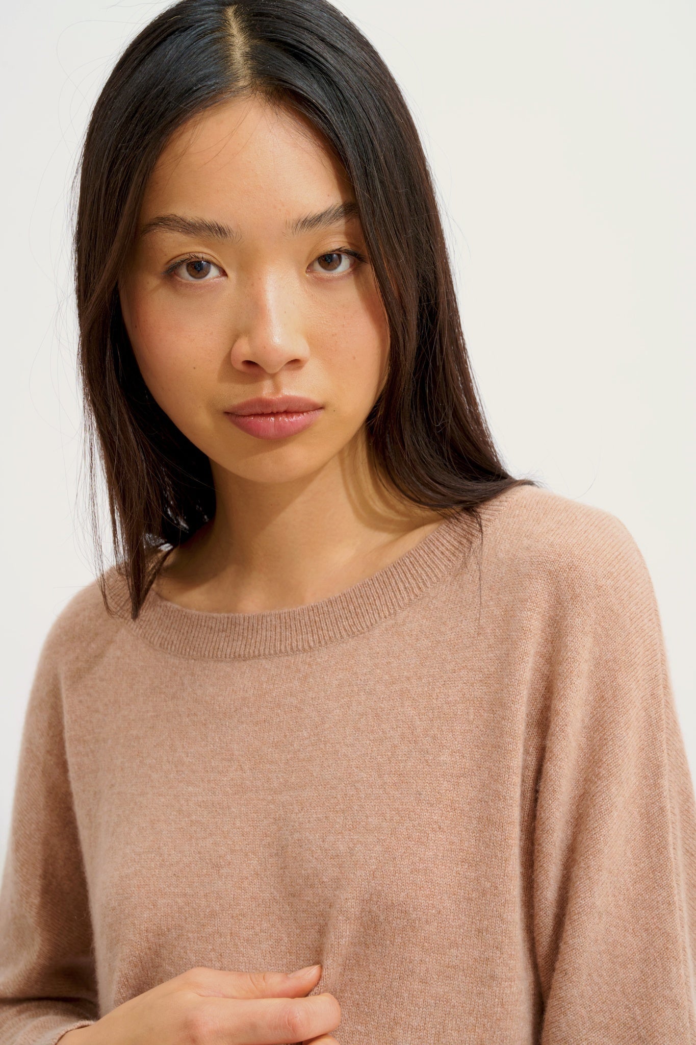 GOLÉON Fledermauspullover camel meliert 100% Kaschmir