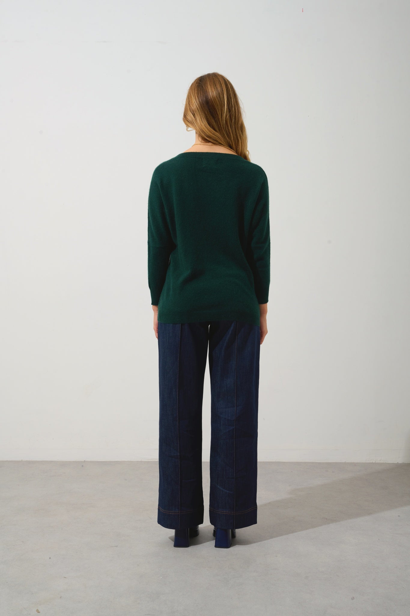 GOLÉON pull chauve souris cyprès 100% cachemire