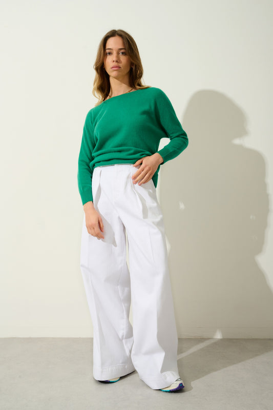 GOLÉON pull chauve souris menthe 100% cachemire