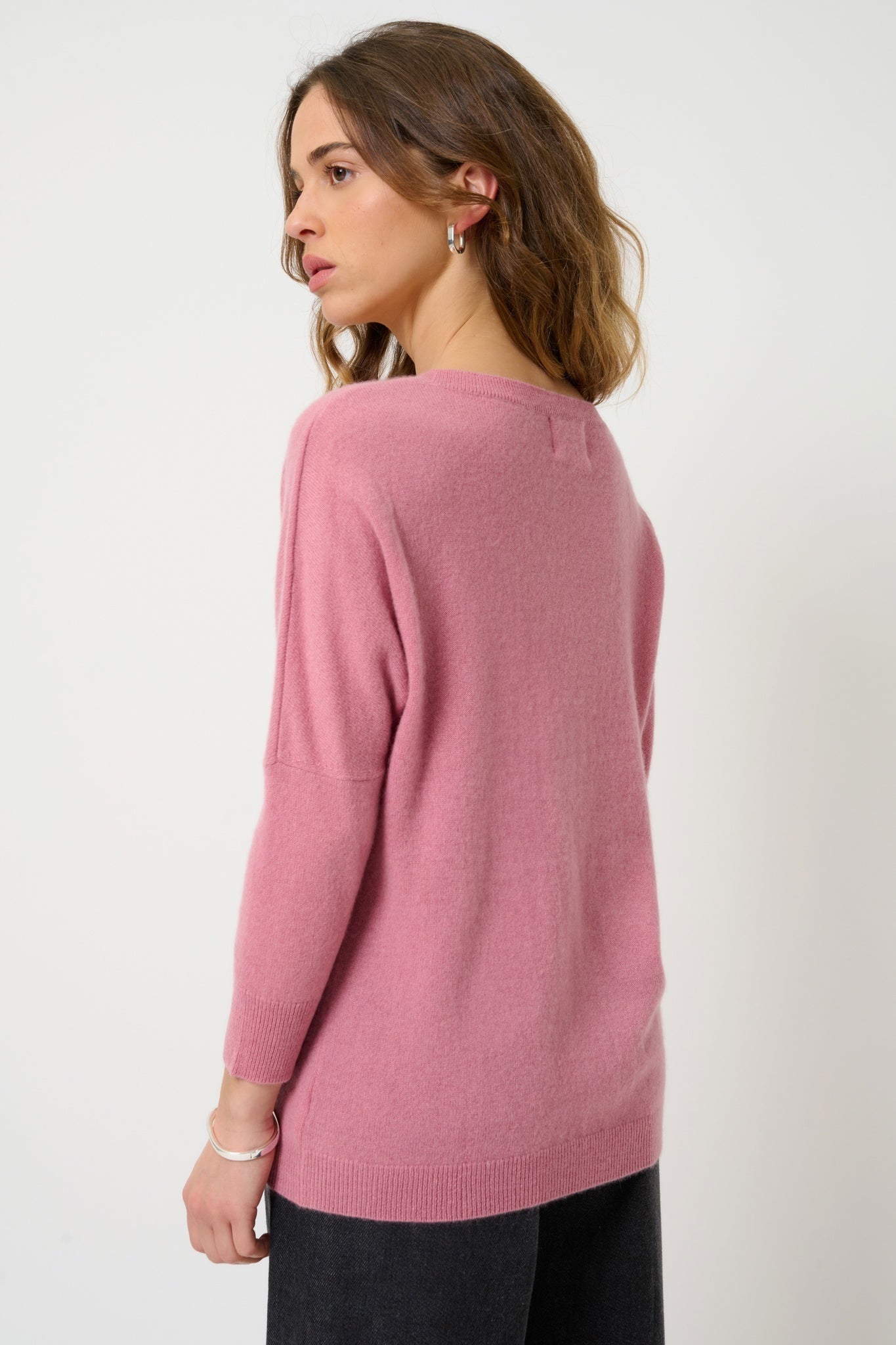 GOLÉON pull chauve souris pétale 100% cachemire