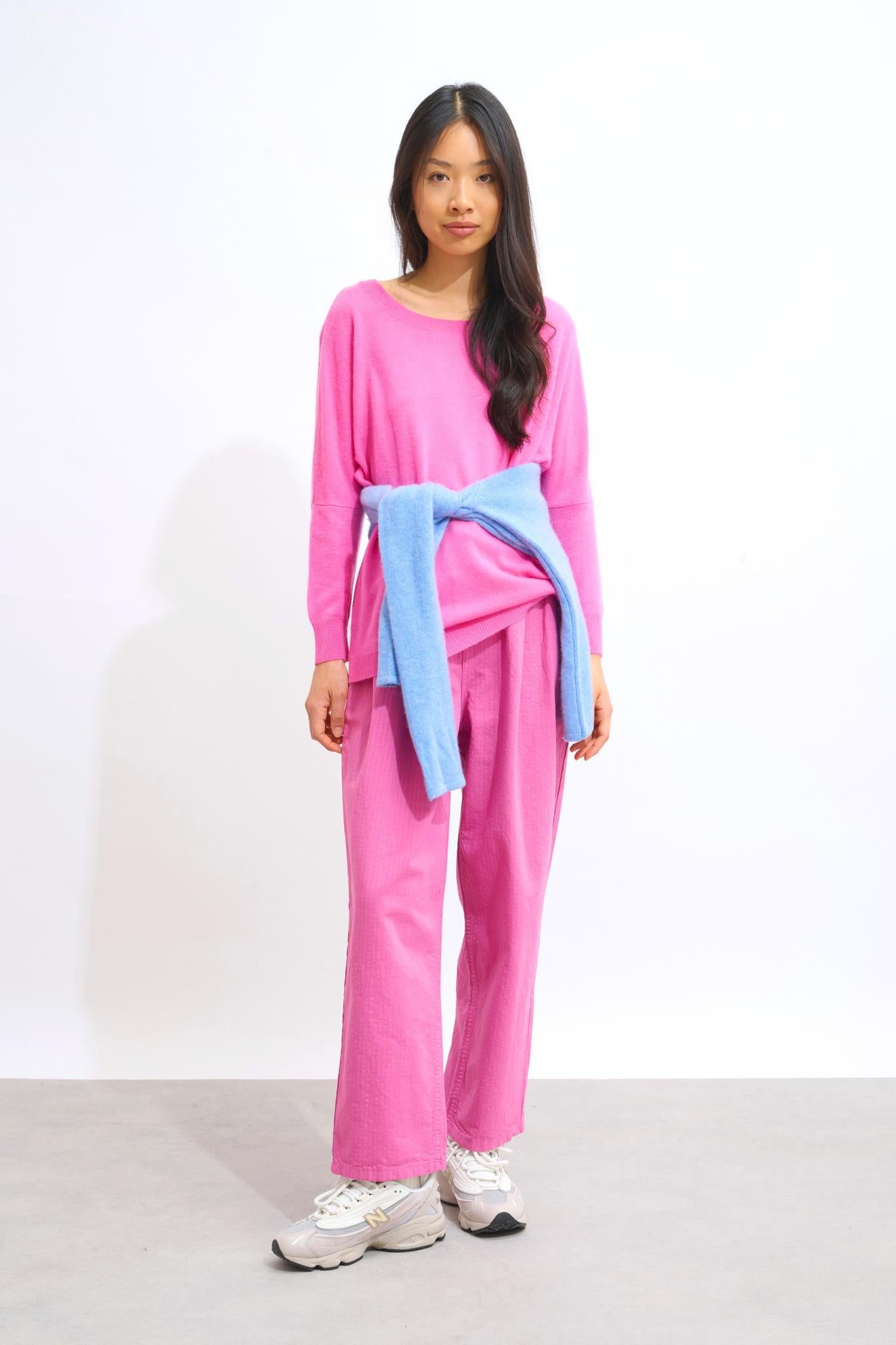 GOLÉON pink bat sweater 100% cashmere