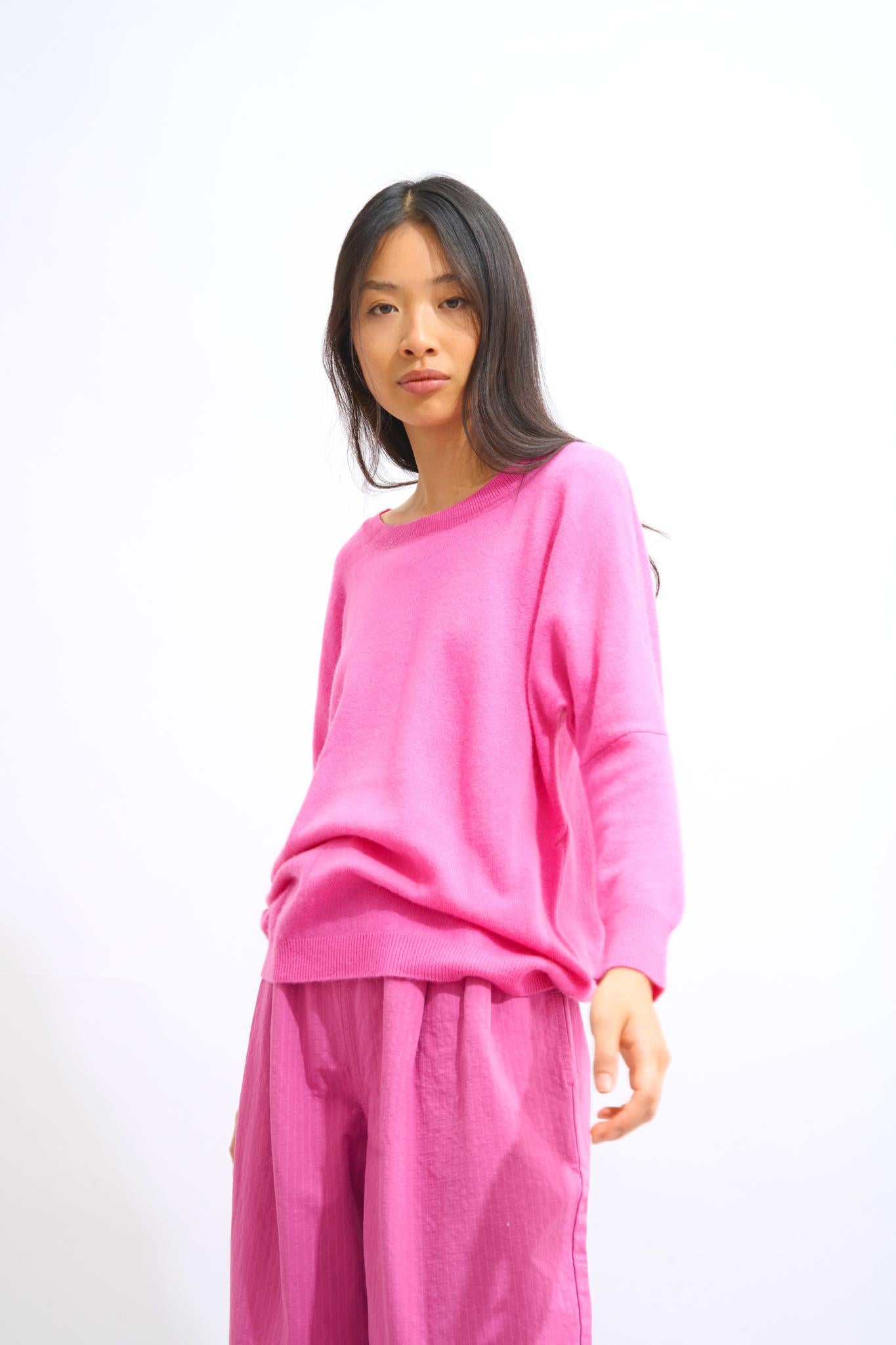 GOLÉON pink bat sweater 100% cashmere