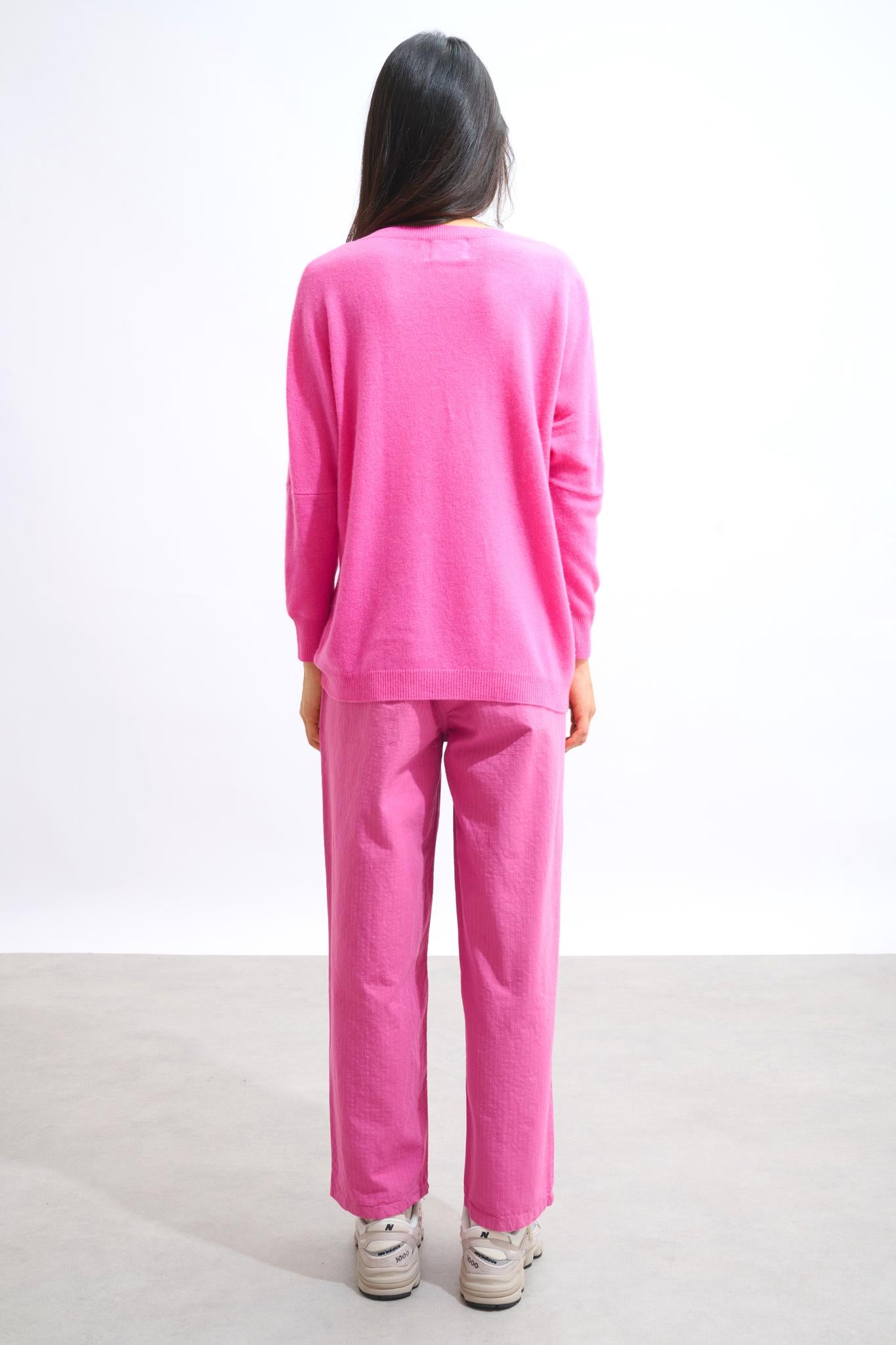 GOLÉON pink bat sweater 100% cashmere