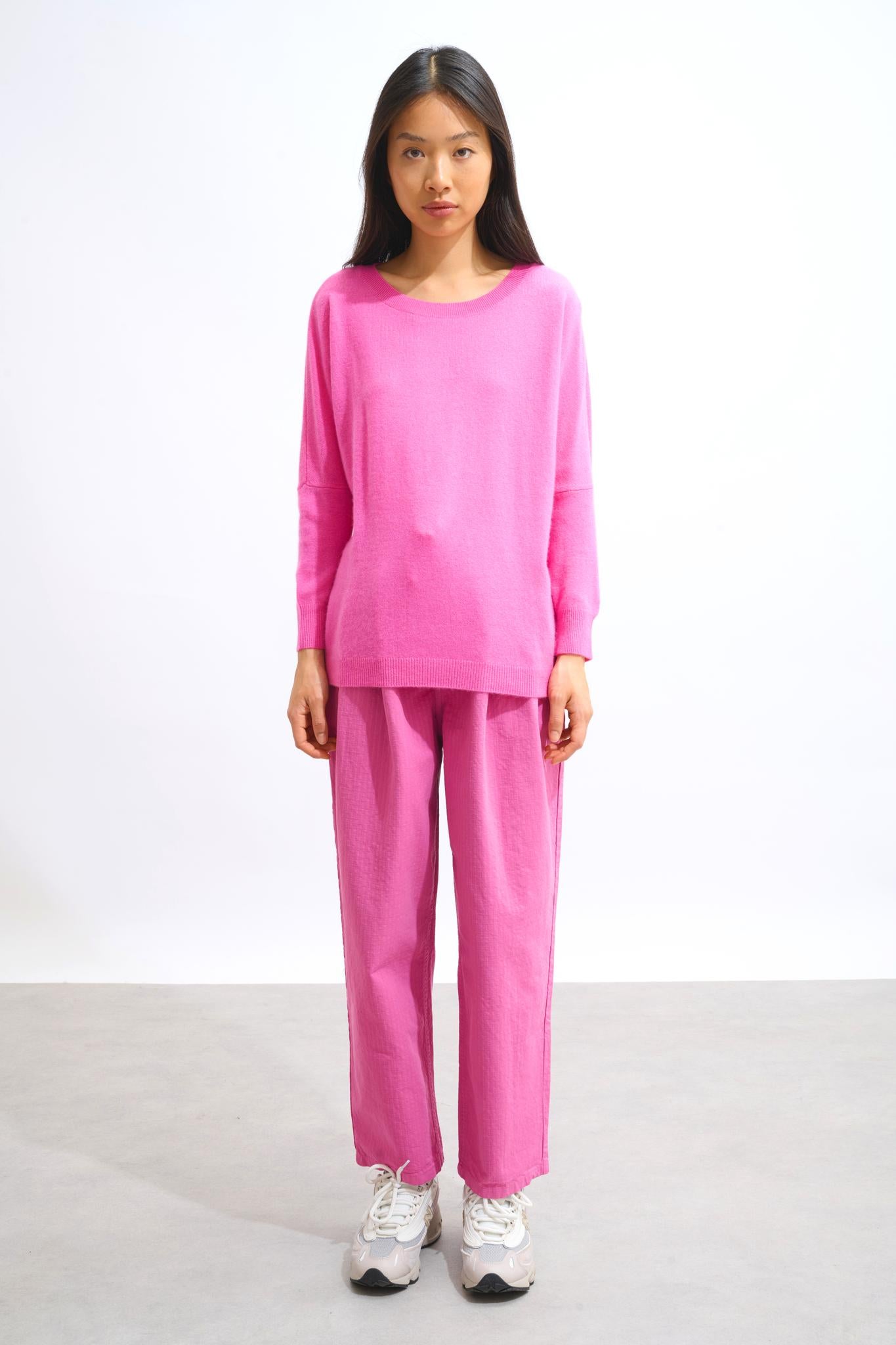 GOLÉON pink bat sweater 100% cashmere
