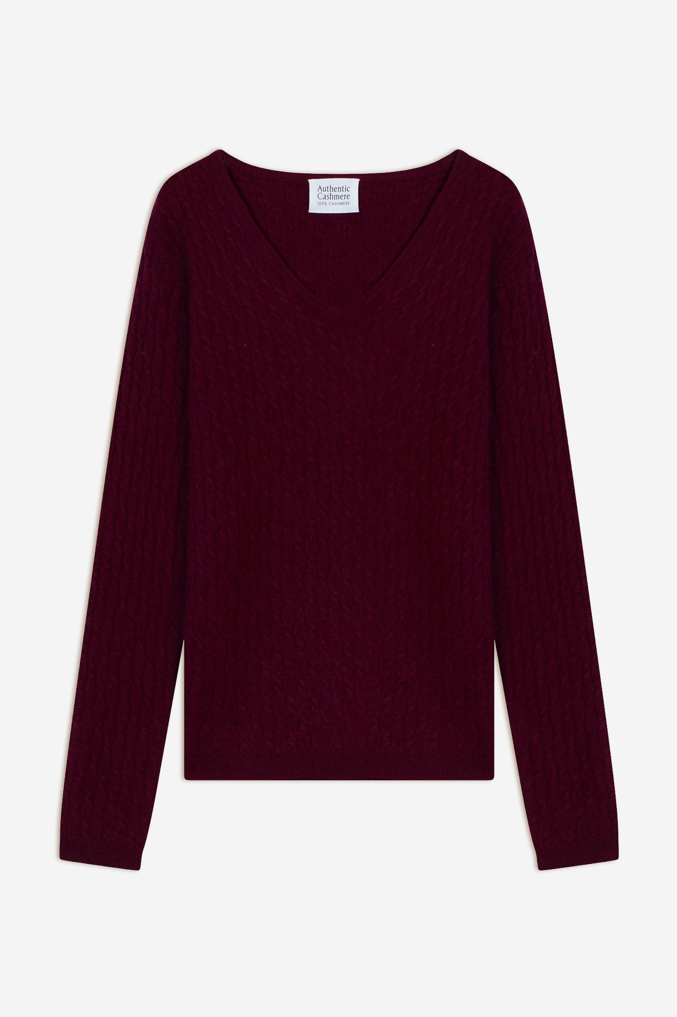 grasmoor pull col v bordeaux 100% cachemire