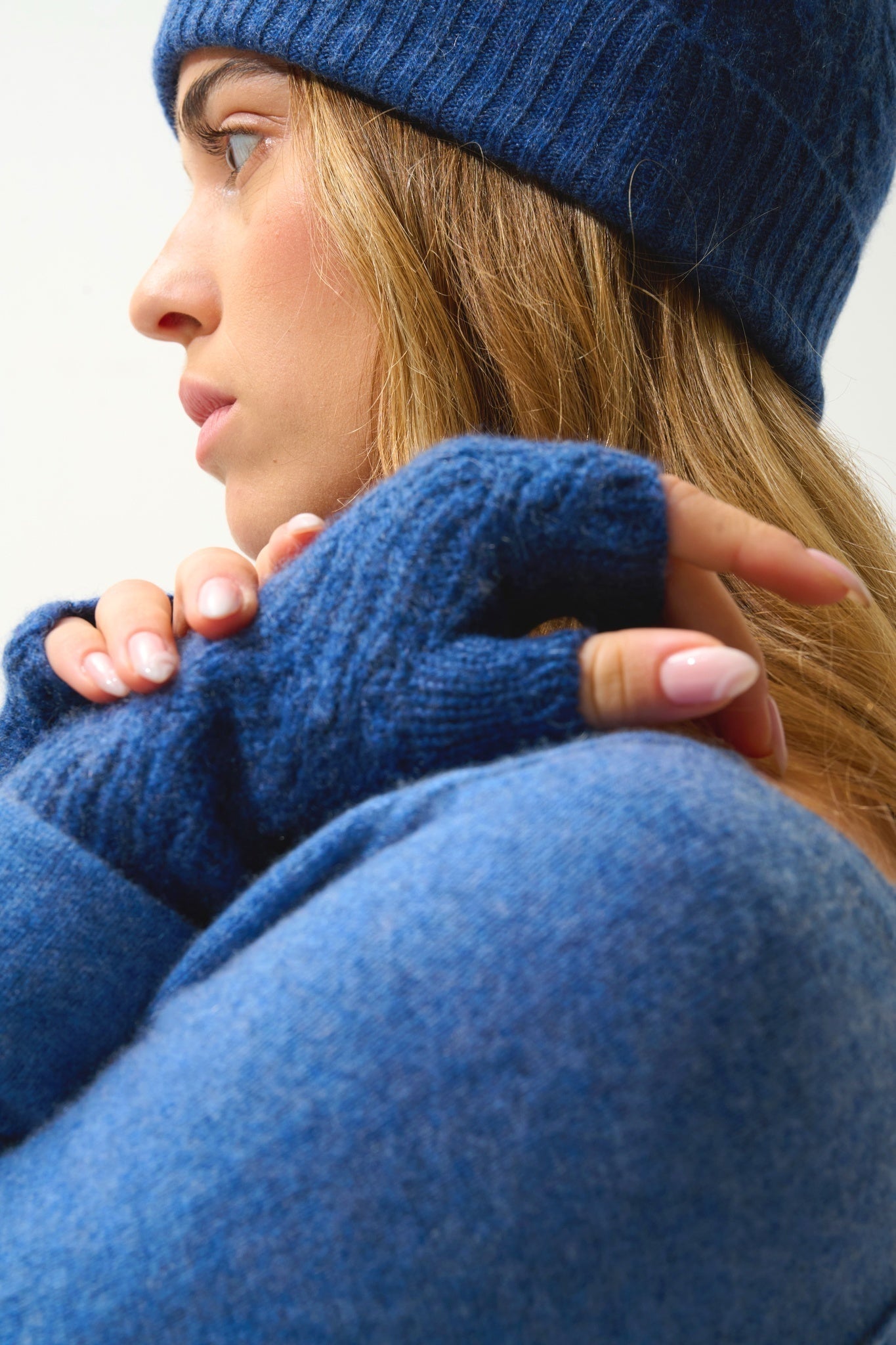 IRIS mitaines 6 fils ocean chiné 100% cachemire